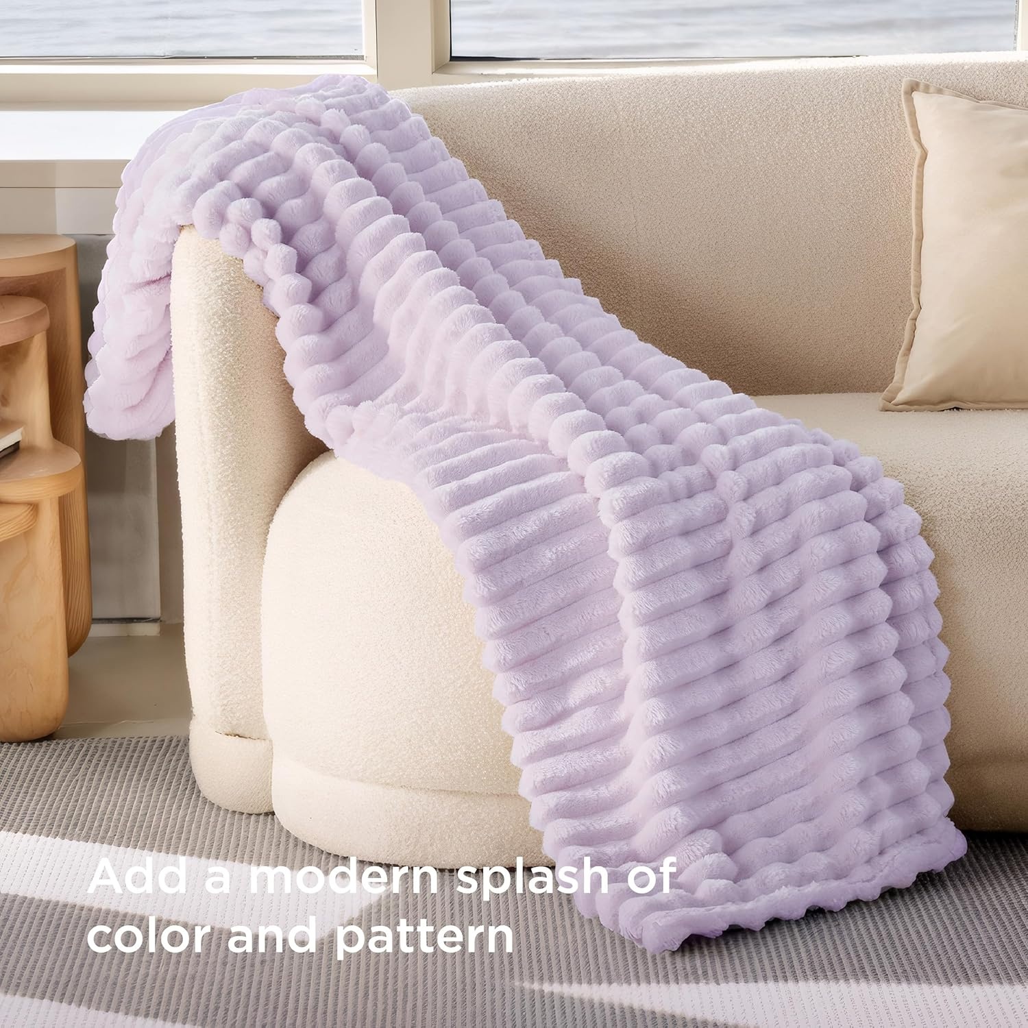 image:imageBedsure Soft Cozy Twin XL Blanket for Bed College Dorm Off White 66x90 Birthday Gifts for Women Mom Her Warm Lightweight Cozy Fluffy Throw Blanket Sofa Dorm Room Home Decor Machine WashableLavender Fog
