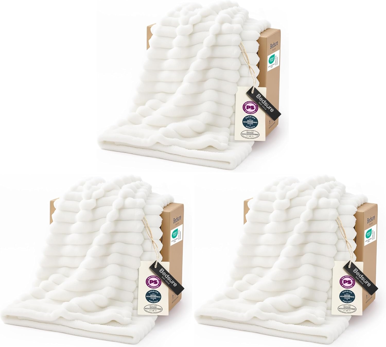 image:imageBedsure Soft Cozy Twin XL Blanket for Bed College Dorm Off White 66x90 Birthday Gifts for Women Mom Her Warm Lightweight Cozy Fluffy Throw Blanket Sofa Dorm Room Home Decor Machine WashableOff White
