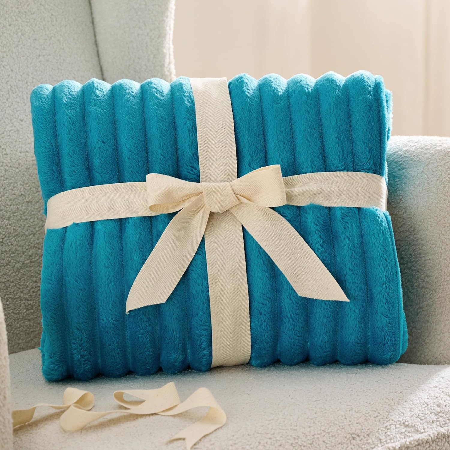 image:imageBedsure Soft Cozy Twin XL Blanket for Bed College Dorm Off White 66x90 Birthday Gifts for Women Mom Her Warm Lightweight Cozy Fluffy Throw Blanket Sofa Dorm Room Home Decor Machine WashableTeal