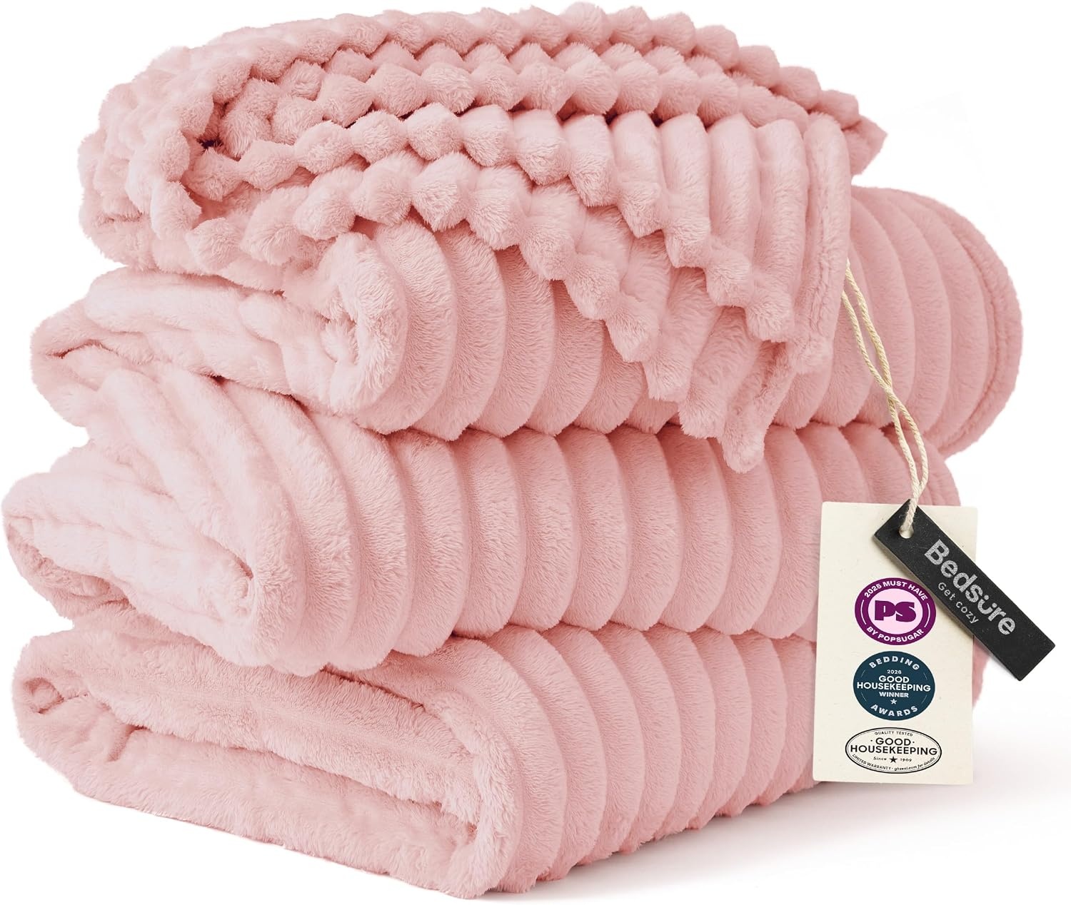 image:imageBedsure Soft Cozy Twin XL Blanket for Bed College Dorm Off White 66x90 Birthday Gifts for Women Mom Her Warm Lightweight Cozy Fluffy Throw Blanket Sofa Dorm Room Home Decor Machine WashableCoral Pink