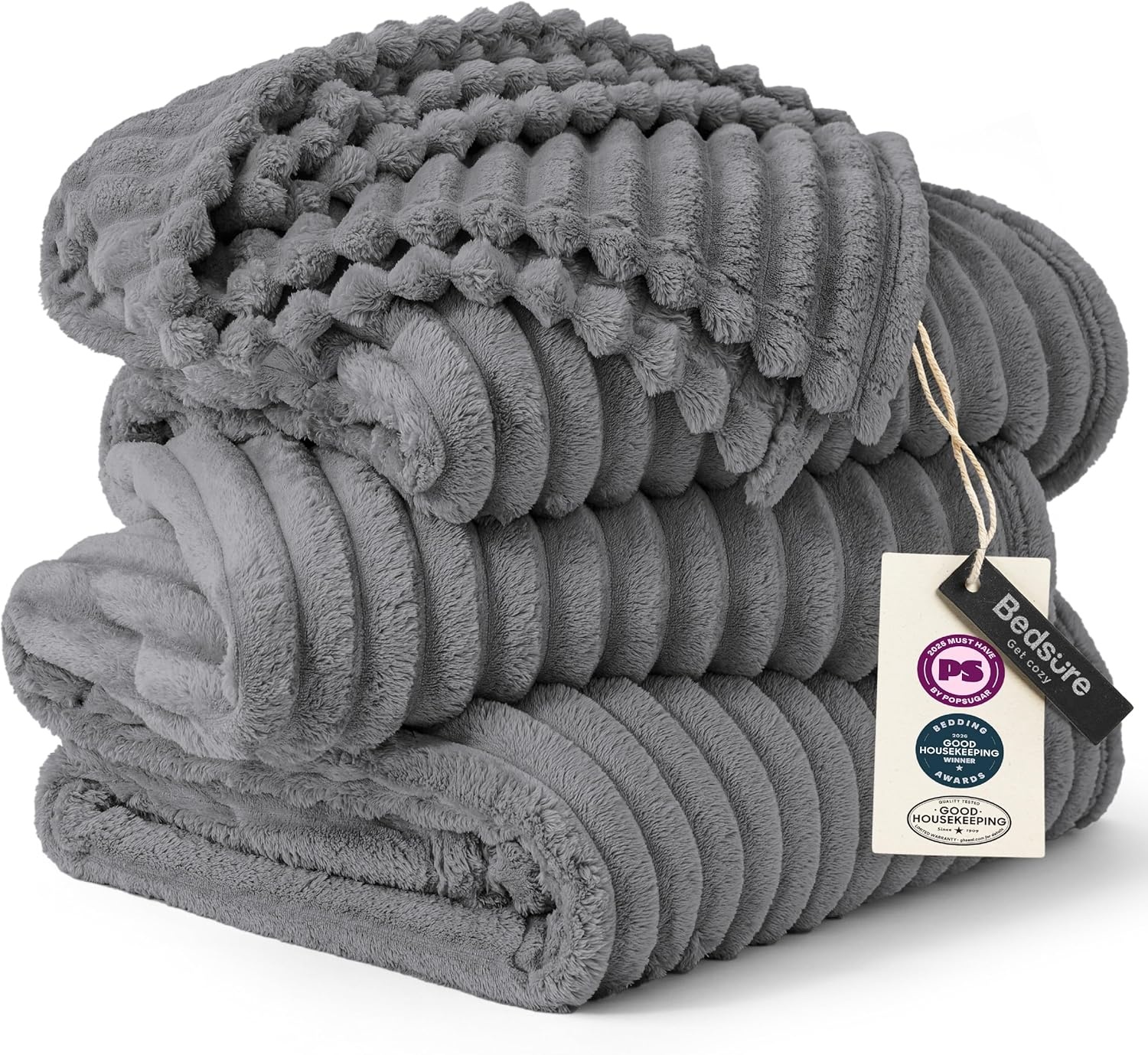 image:imageBedsure Soft Cozy Twin XL Blanket for Bed College Dorm Off White 66x90 Birthday Gifts for Women Mom Her Warm Lightweight Cozy Fluffy Throw Blanket Sofa Dorm Room Home Decor Machine WashableFrost Gray