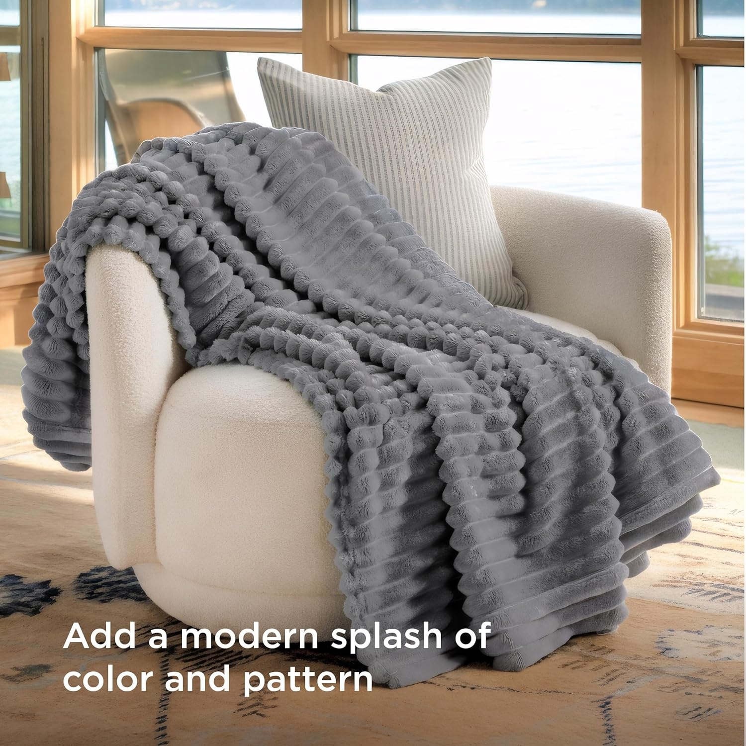 image:imageBedsure Soft Cozy Twin XL Blanket for Bed College Dorm Off White 66x90 Birthday Gifts for Women Mom Her Warm Lightweight Cozy Fluffy Throw Blanket Sofa Dorm Room Home Decor Machine WashableFrost Gray