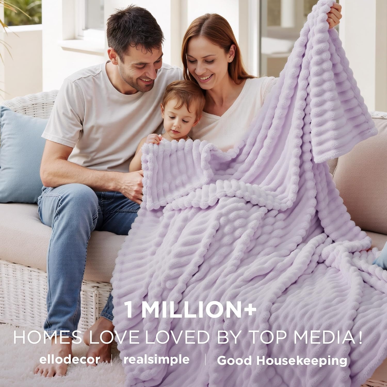 image:imageBedsure Soft Cozy Twin XL Blanket for Bed College Dorm Off White 66x90 Birthday Gifts for Women Mom Her Warm Lightweight Cozy Fluffy Throw Blanket Sofa Dorm Room Home Decor Machine WashableLavender Fog