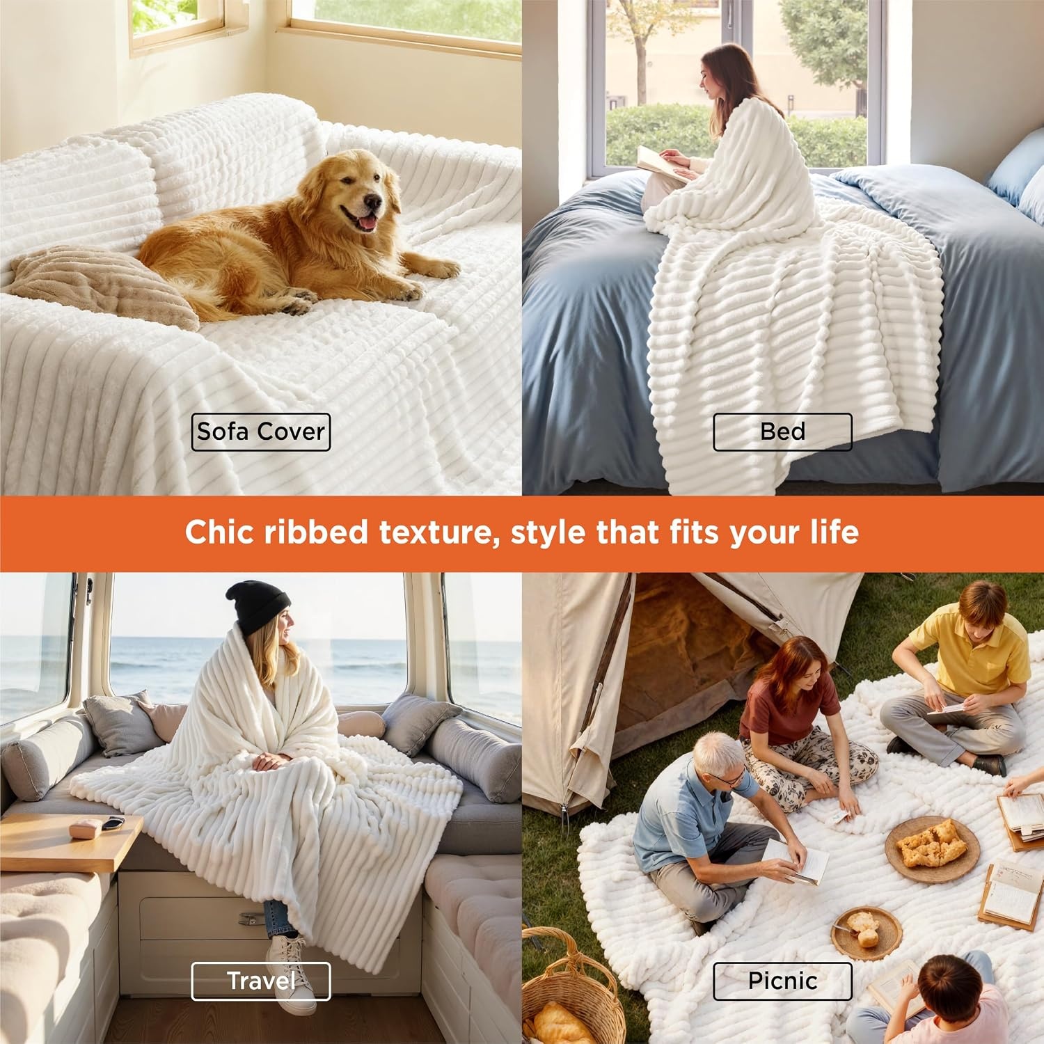 image:imageBedsure Soft Cozy Twin XL Blanket for Bed College Dorm Off White 66x90 Birthday Gifts for Women Mom Her Warm Lightweight Cozy Fluffy Throw Blanket Sofa Dorm Room Home Decor Machine WashableOff White