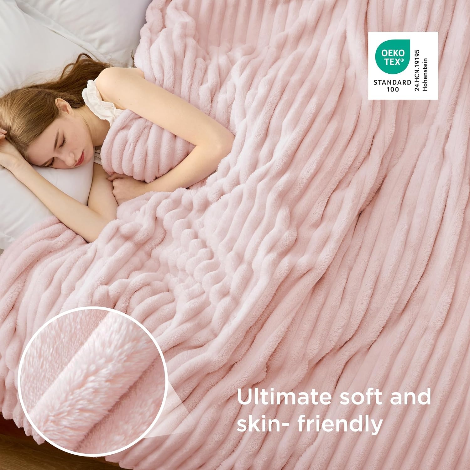 image:imageBedsure Soft Cozy Twin XL Blanket for Bed College Dorm Off White 66x90 Birthday Gifts for Women Mom Her Warm Lightweight Cozy Fluffy Throw Blanket Sofa Dorm Room Home Decor Machine WashableCrystal Pink