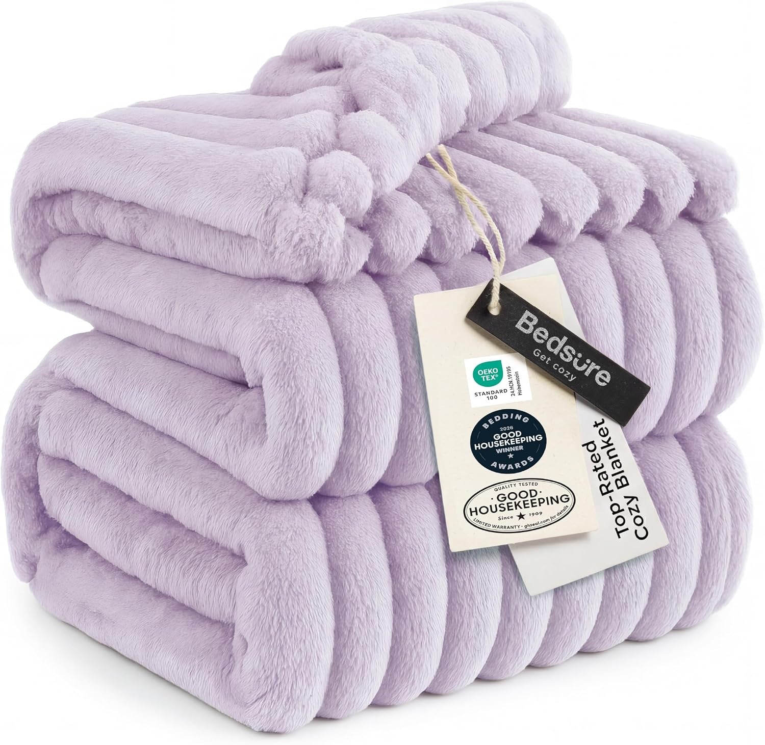 image:imageBedsure Soft Cozy Twin XL Blanket for Bed College Dorm Off White 66x90 Birthday Gifts for Women Mom Her Warm Lightweight Cozy Fluffy Throw Blanket Sofa Dorm Room Home Decor Machine WashableLavender Fog