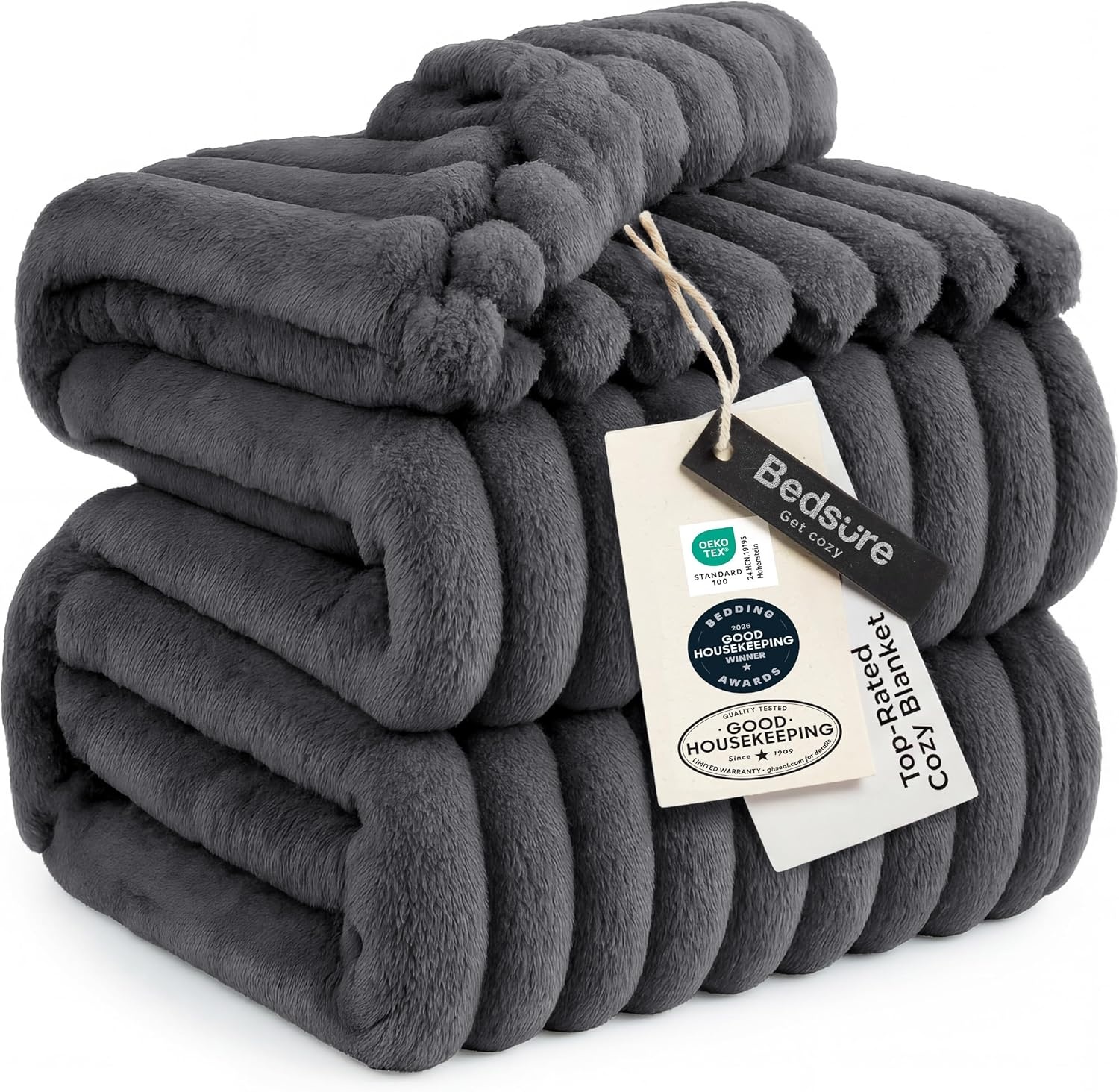 image:imageBedsure Soft Cozy Twin XL Blanket for Bed College Dorm Off White 66x90 Birthday Gifts for Women Mom Her Warm Lightweight Cozy Fluffy Throw Blanket Sofa Dorm Room Home Decor Machine WashableGrey