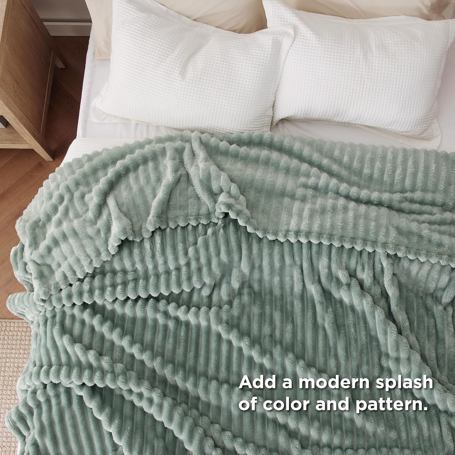 image:imageBedsure Soft Cozy Twin XL Blanket for Bed College Dorm Off White 66x90 Birthday Gifts for Women Mom Her Warm Lightweight Cozy Fluffy Throw Blanket Sofa Dorm Room Home Decor Machine WashableSage Green