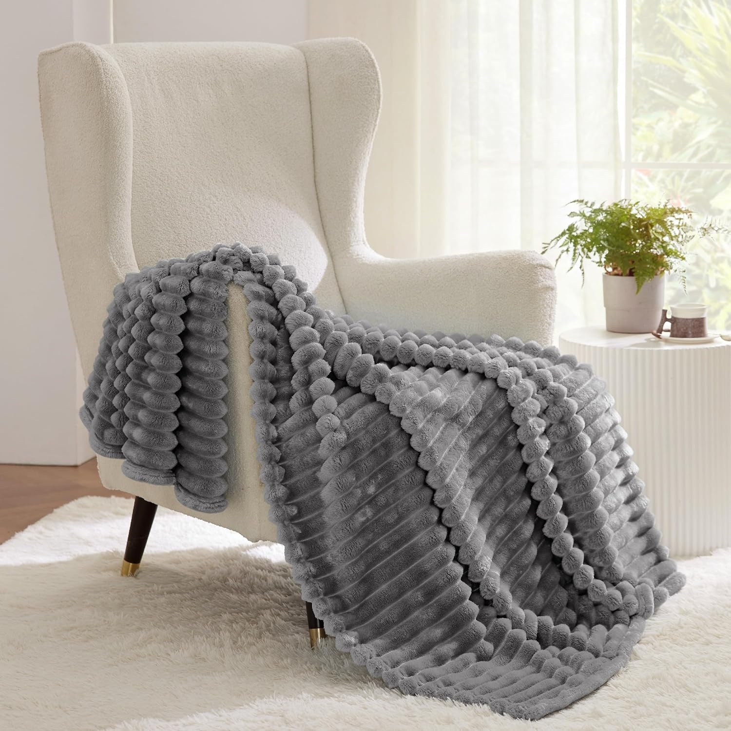 image:imageBedsure Soft Cozy Twin XL Blanket for Bed College Dorm Off White 66x90 Birthday Gifts for Women Mom Her Warm Lightweight Cozy Fluffy Throw Blanket Sofa Dorm Room Home Decor Machine WashableFrost Gray