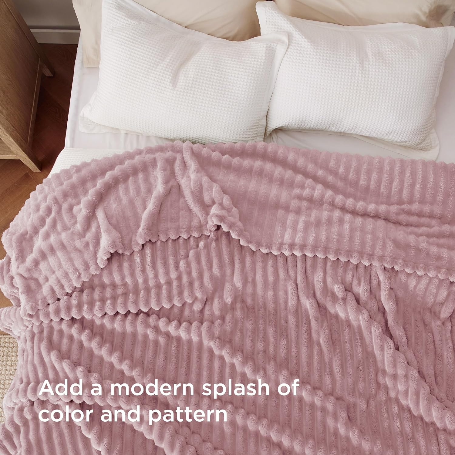 image:imageBedsure Soft Cozy Twin XL Blanket for Bed College Dorm Off White 66x90 Birthday Gifts for Women Mom Her Warm Lightweight Cozy Fluffy Throw Blanket Sofa Dorm Room Home Decor Machine WashablePink
