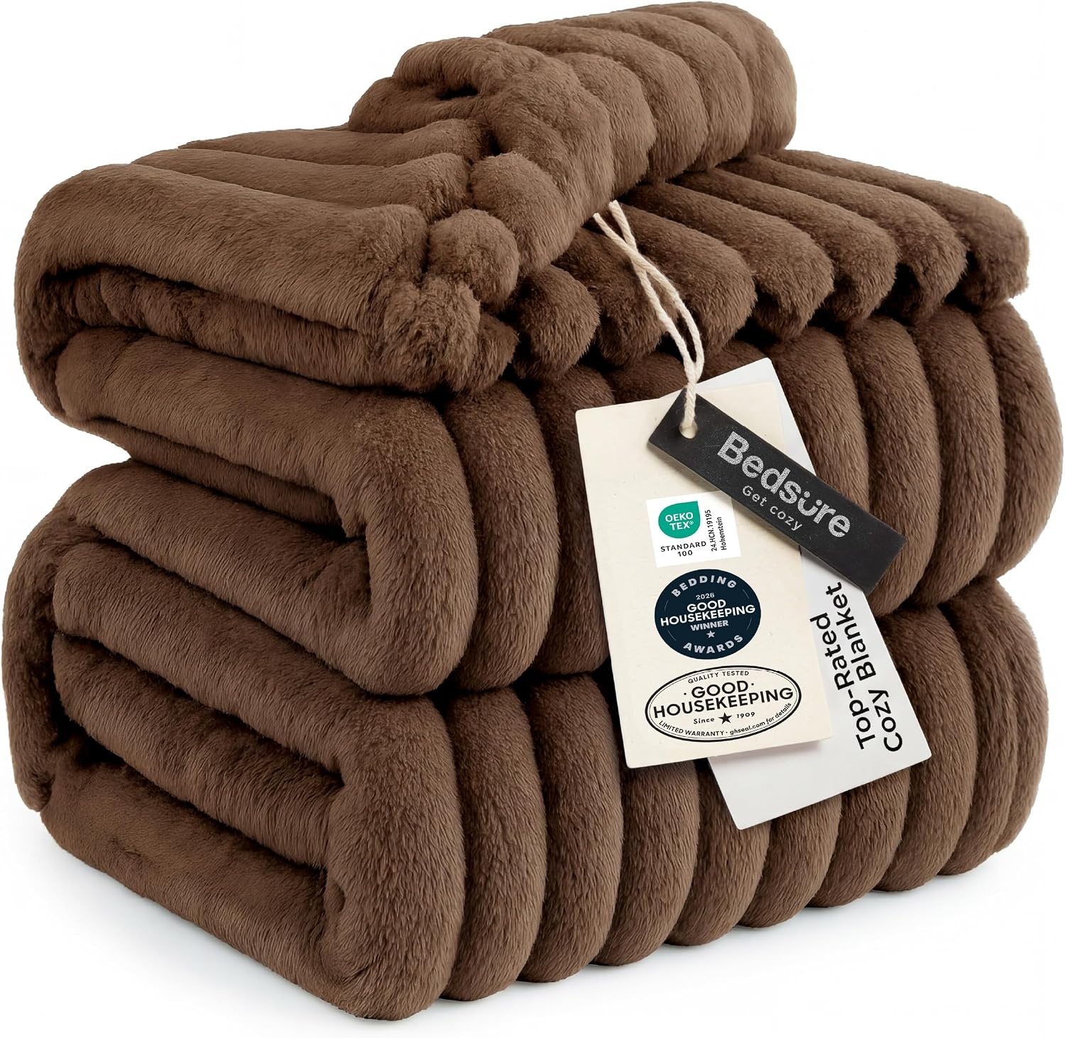 image:imageBedsure Soft Cozy Twin XL Blanket for Bed College Dorm Off White 66x90 Birthday Gifts for Women Mom Her Warm Lightweight Cozy Fluffy Throw Blanket Sofa Dorm Room Home Decor Machine WashableBrown