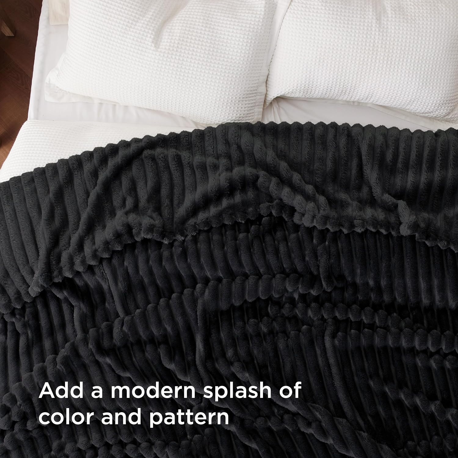 image:imageBedsure Soft Cozy Twin XL Blanket for Bed College Dorm Off White 66x90 Birthday Gifts for Women Mom Her Warm Lightweight Cozy Fluffy Throw Blanket Sofa Dorm Room Home Decor Machine WashableBlack