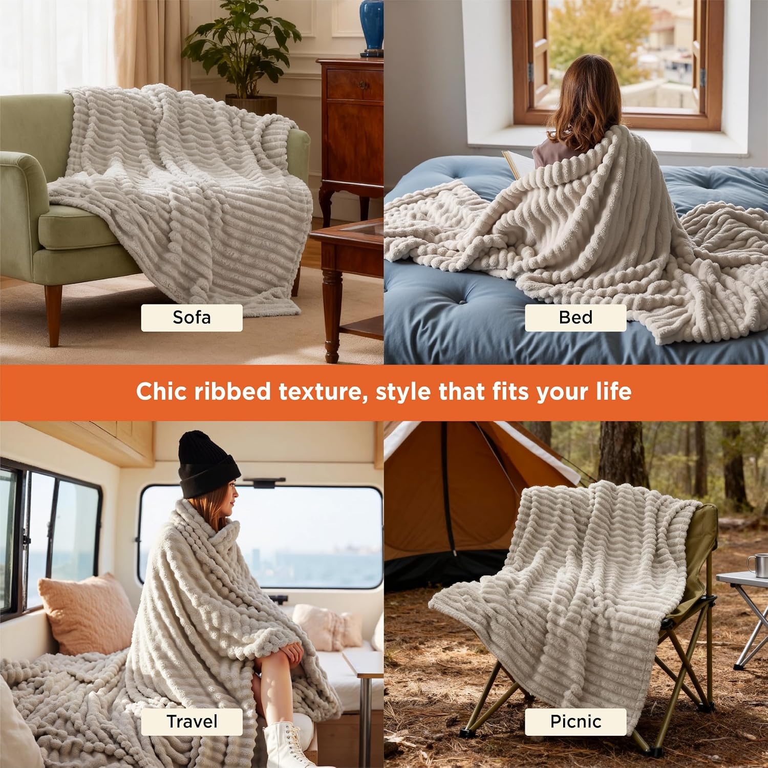 image:imageBedsure Soft Cozy Twin XL Blanket for Bed College Dorm Off White 66x90 Birthday Gifts for Women Mom Her Warm Lightweight Cozy Fluffy Throw Blanket Sofa Dorm Room Home Decor Machine WashableBeige