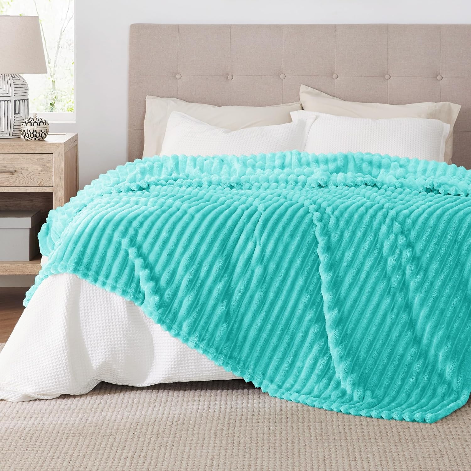 image:imageBedsure Soft Cozy Twin XL Blanket for Bed College Dorm Off White 66x90 Birthday Gifts for Women Mom Her Warm Lightweight Cozy Fluffy Throw Blanket Sofa Dorm Room Home Decor Machine WashableBlue Fog