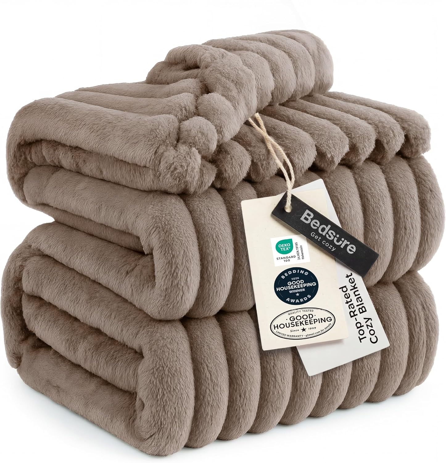 image:imageBedsure Soft Cozy Twin XL Blanket for Bed College Dorm Off White 66x90 Birthday Gifts for Women Mom Her Warm Lightweight Cozy Fluffy Throw Blanket Sofa Dorm Room Home Decor Machine WashableLight Brown