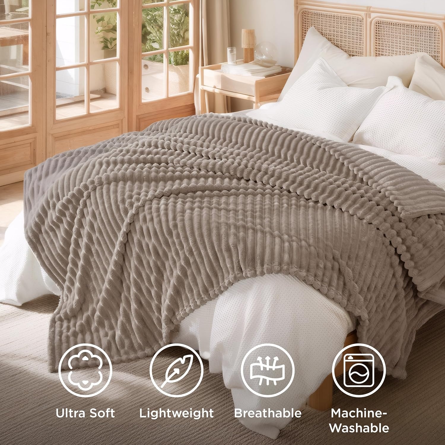 image:imageBedsure Soft Cozy Twin XL Blanket for Bed College Dorm Off White 66x90 Birthday Gifts for Women Mom Her Warm Lightweight Cozy Fluffy Throw Blanket Sofa Dorm Room Home Decor Machine WashableLight Brown