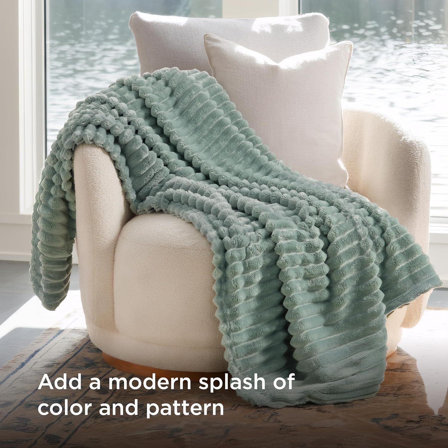 image:imageBedsure Soft Cozy Twin XL Blanket for Bed College Dorm Off White 66x90 Birthday Gifts for Women Mom Her Warm Lightweight Cozy Fluffy Throw Blanket Sofa Dorm Room Home Decor Machine WashableSage Green