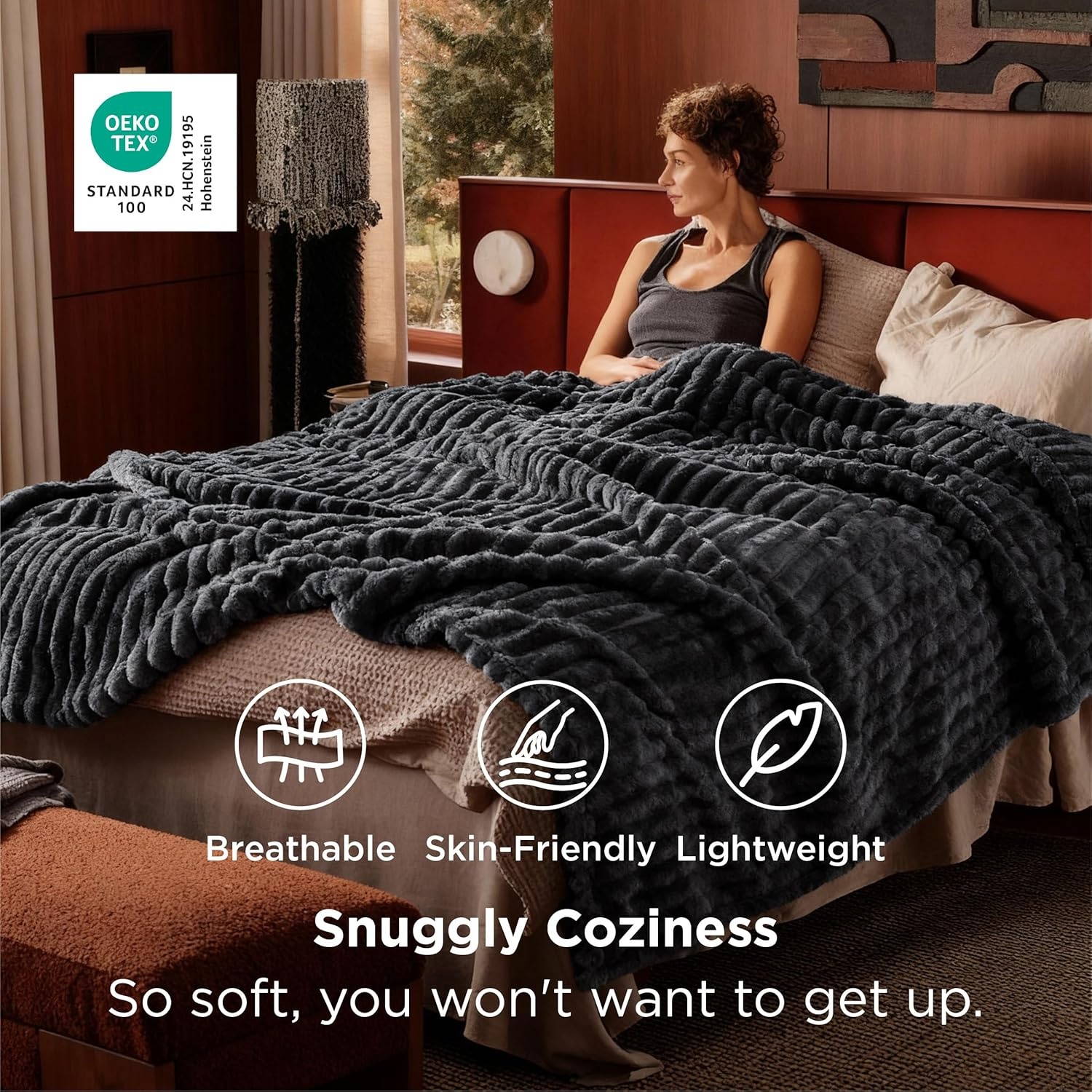 image:imageBedsure Soft Cozy Twin XL Blanket for Bed College Dorm Off White 66x90 Birthday Gifts for Women Mom Her Warm Lightweight Cozy Fluffy Throw Blanket Sofa Dorm Room Home Decor Machine WashableGrey
