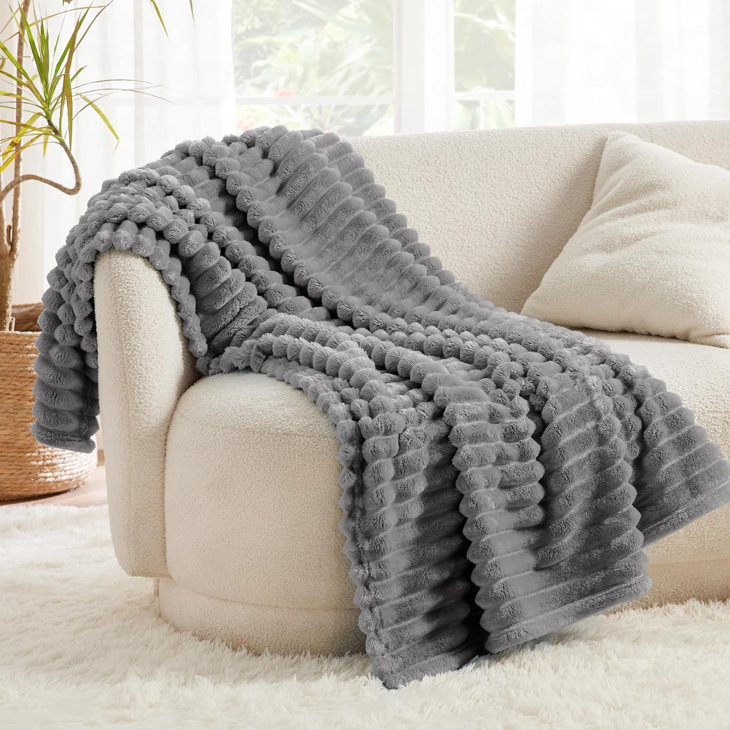 image:imageBedsure Soft Cozy Twin XL Blanket for Bed College Dorm Off White 66x90 Birthday Gifts for Women Mom Her Warm Lightweight Cozy Fluffy Throw Blanket Sofa Dorm Room Home Decor Machine WashableFrost Gray