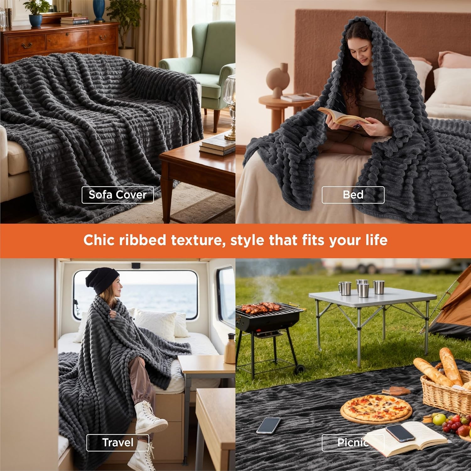 image:imageBedsure Soft Cozy Twin XL Blanket for Bed College Dorm Off White 66x90 Birthday Gifts for Women Mom Her Warm Lightweight Cozy Fluffy Throw Blanket Sofa Dorm Room Home Decor Machine WashableGrey