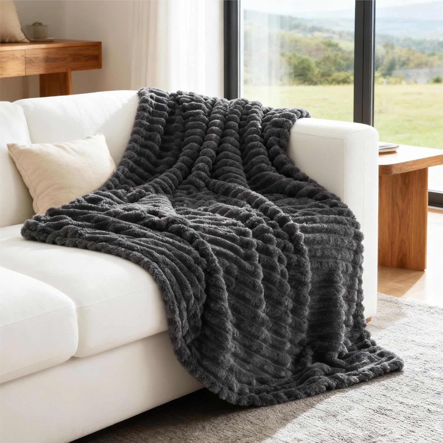 image:imageBedsure Soft Cozy Twin XL Blanket for Bed College Dorm Off White 66x90 Birthday Gifts for Women Mom Her Warm Lightweight Cozy Fluffy Throw Blanket Sofa Dorm Room Home Decor Machine WashableGrey