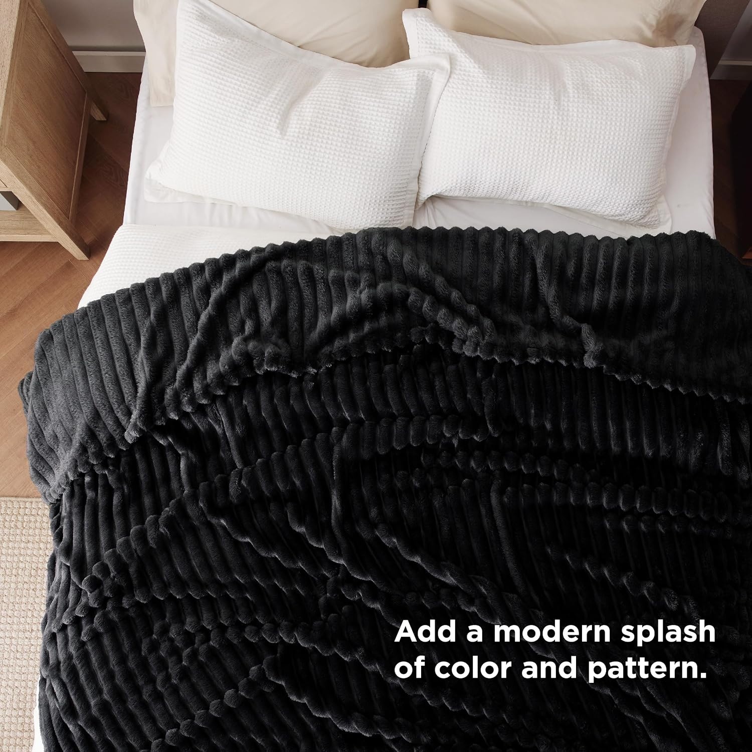image:imageBedsure Soft Cozy Twin XL Blanket for Bed College Dorm Off White 66x90 Birthday Gifts for Women Mom Her Warm Lightweight Cozy Fluffy Throw Blanket Sofa Dorm Room Home Decor Machine WashableBlack