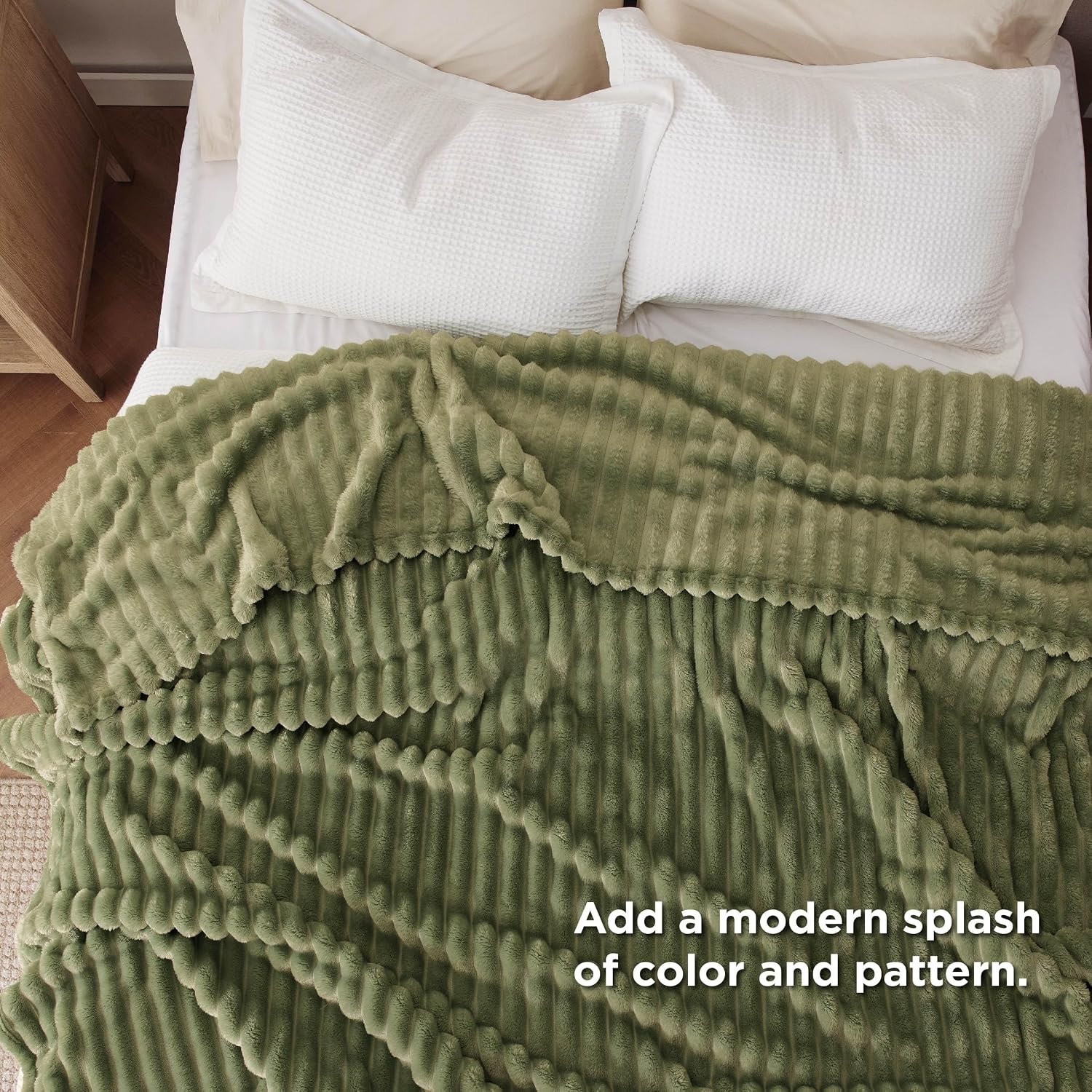 image:imageBedsure Soft Cozy Twin XL Blanket for Bed College Dorm Off White 66x90 Birthday Gifts for Women Mom Her Warm Lightweight Cozy Fluffy Throw Blanket Sofa Dorm Room Home Decor Machine WashableMoss