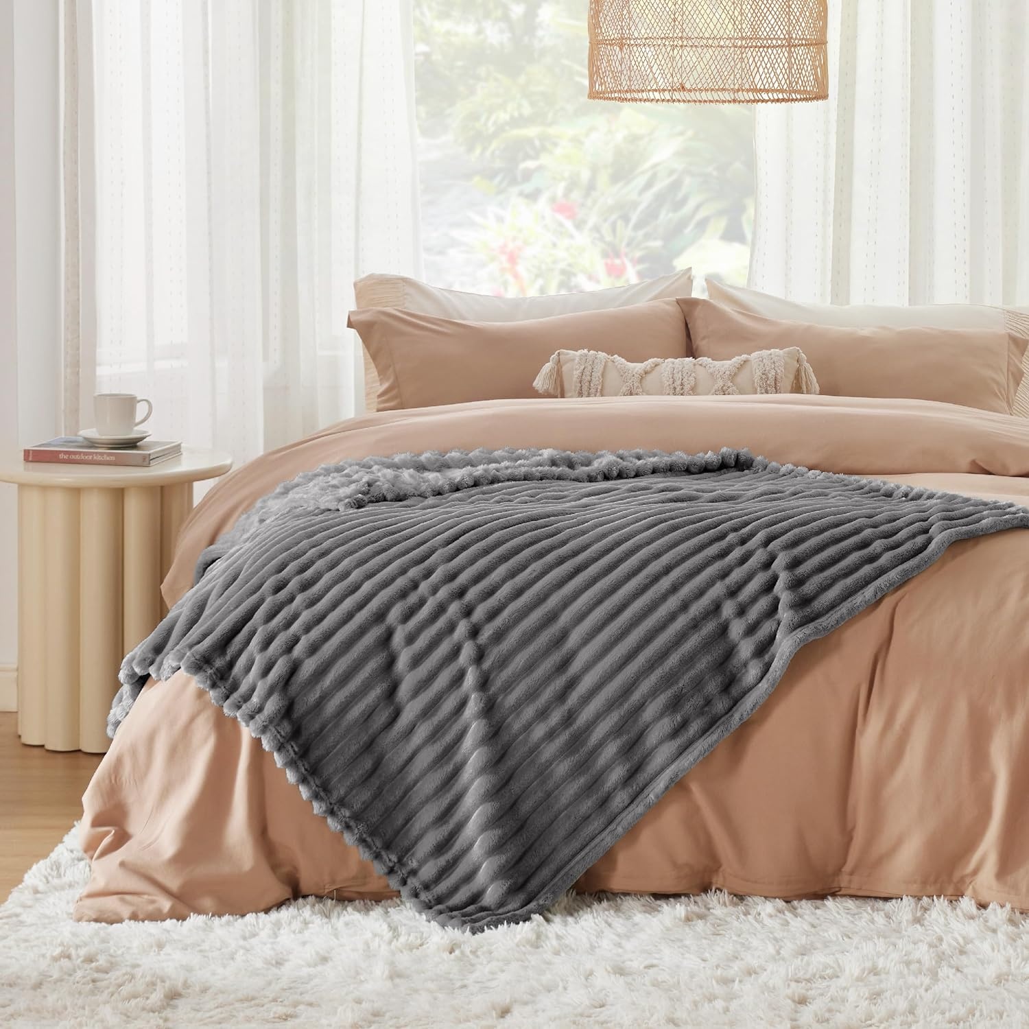 image:imageBedsure Soft Cozy Twin XL Blanket for Bed College Dorm Off White 66x90 Birthday Gifts for Women Mom Her Warm Lightweight Cozy Fluffy Throw Blanket Sofa Dorm Room Home Decor Machine WashableFrost Gray
