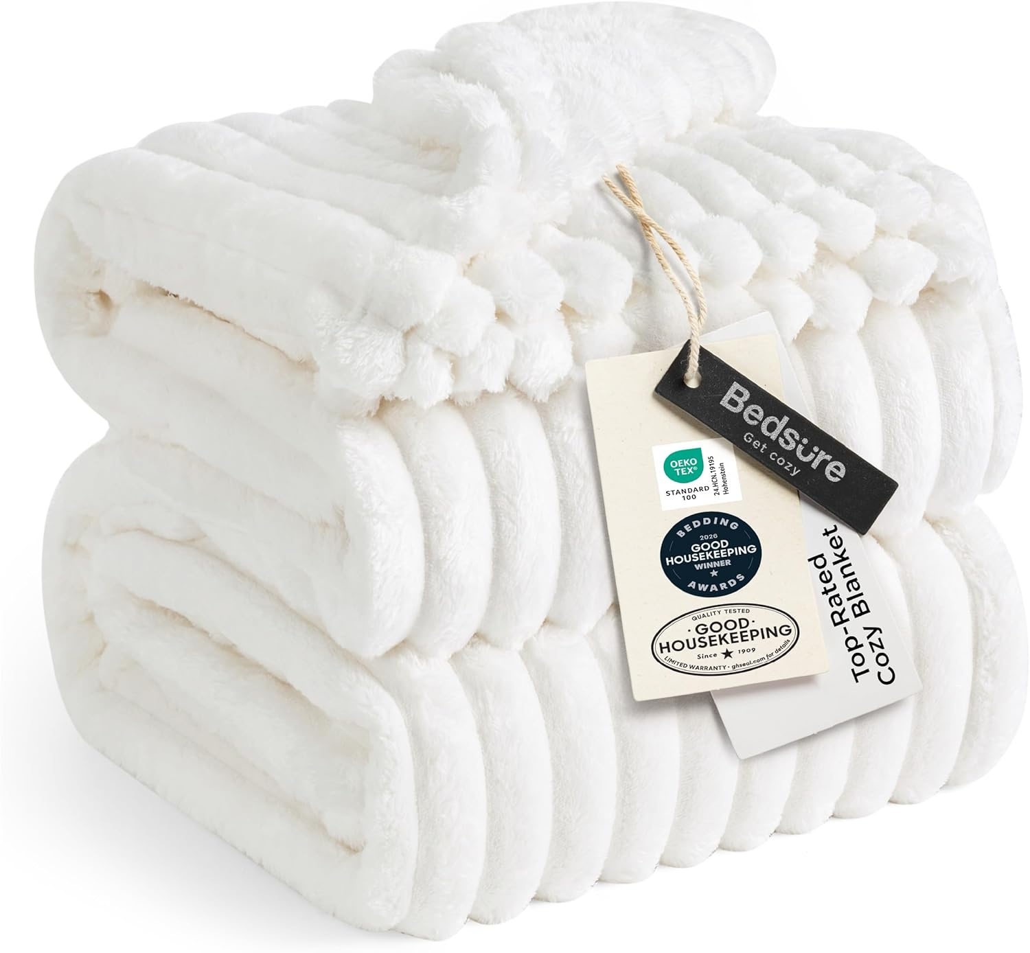 image:imageBedsure Soft Cozy Twin XL Blanket for Bed College Dorm Off White 66x90 Birthday Gifts for Women Mom Her Warm Lightweight Cozy Fluffy Throw Blanket Sofa Dorm Room Home Decor Machine WashableOff White