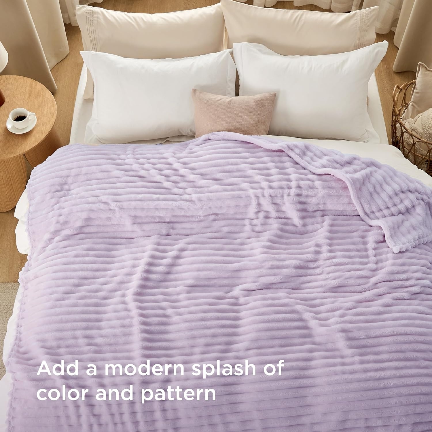 image:imageBedsure Soft Cozy Twin XL Blanket for Bed College Dorm Off White 66x90 Birthday Gifts for Women Mom Her Warm Lightweight Cozy Fluffy Throw Blanket Sofa Dorm Room Home Decor Machine WashableLavender Fog