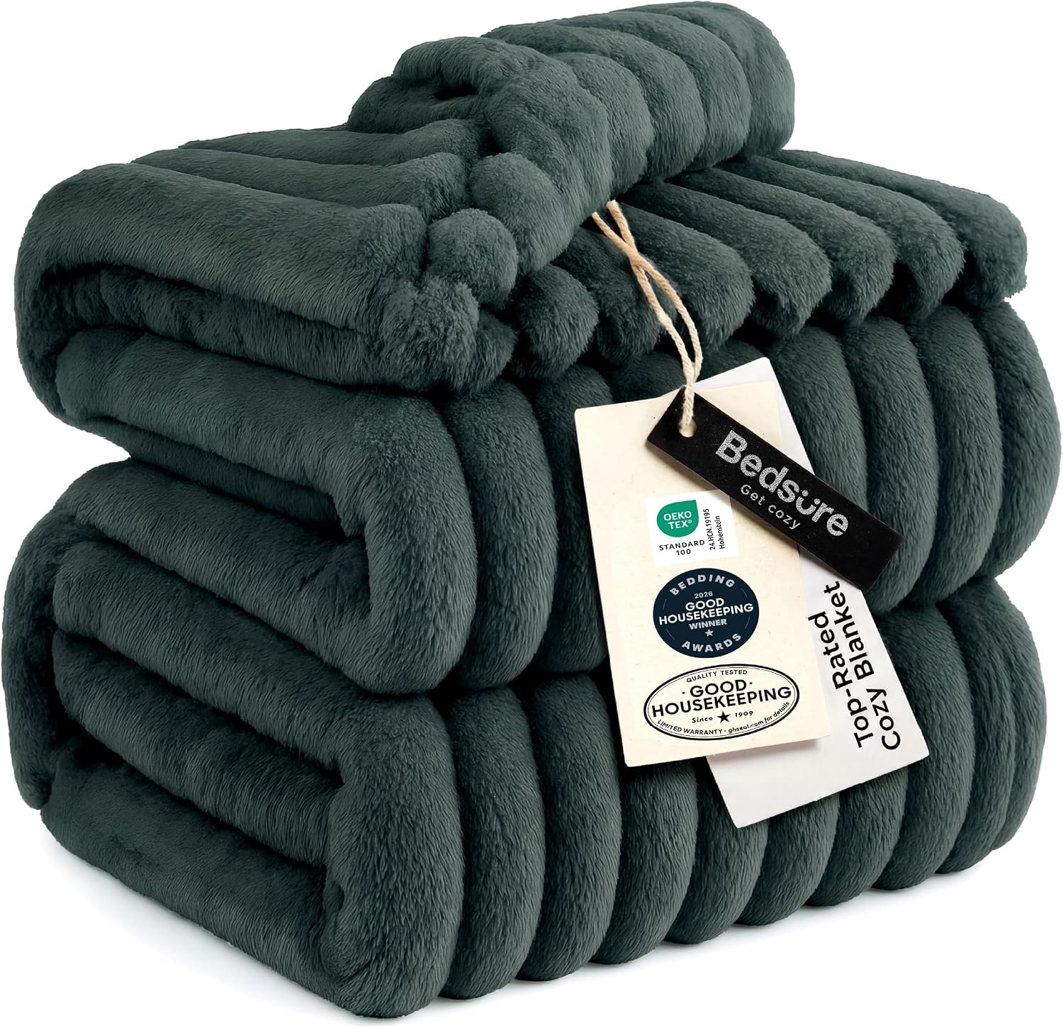 image:imageBedsure Soft Cozy Twin XL Blanket for Bed College Dorm Off White 66x90 Birthday Gifts for Women Mom Her Warm Lightweight Cozy Fluffy Throw Blanket Sofa Dorm Room Home Decor Machine WashableMallard Green