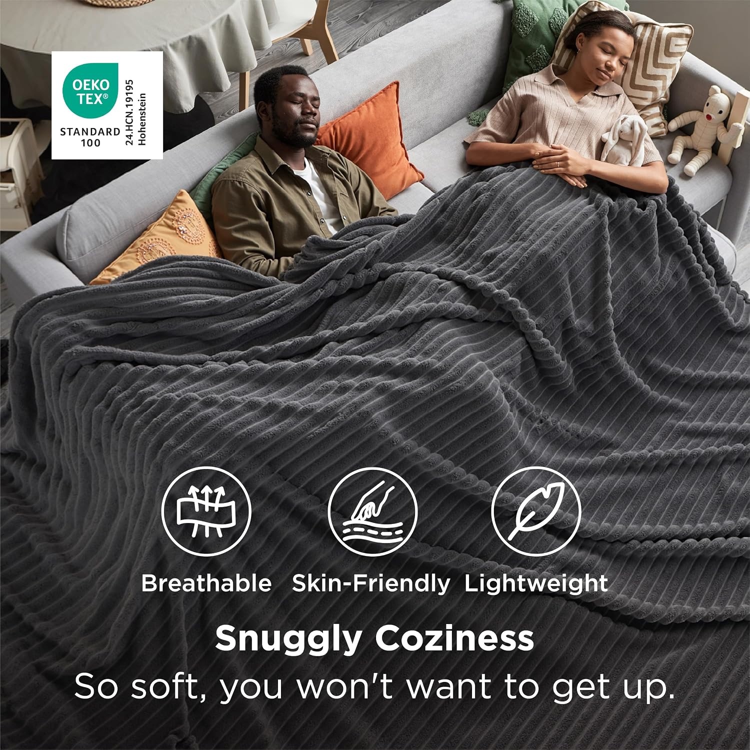 image:imageBedsure Soft Cozy Twin XL Blanket for Bed College Dorm Off White 66x90 Birthday Gifts for Women Mom Her Warm Lightweight Cozy Fluffy Throw Blanket Sofa Dorm Room Home Decor Machine WashableGrey