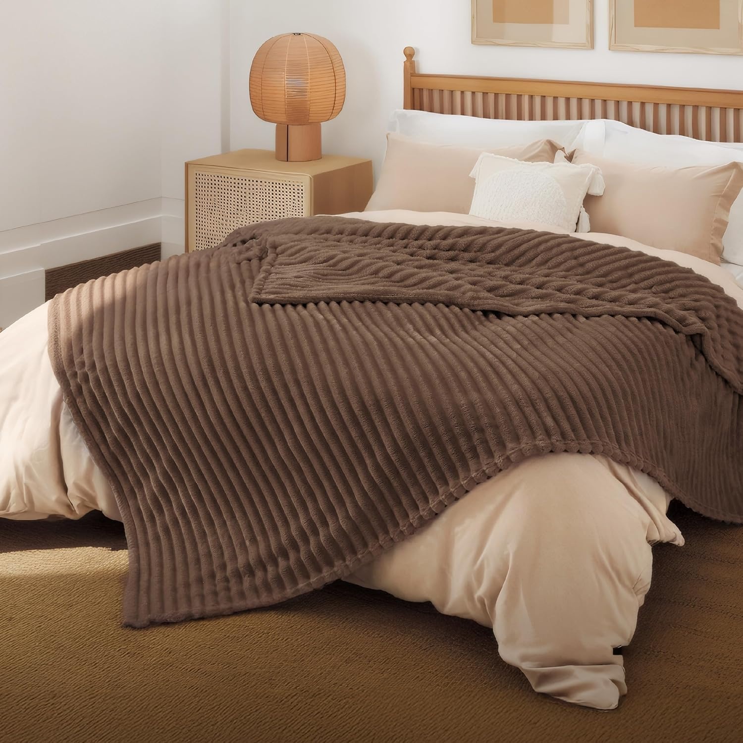 image:imageBedsure Soft Cozy Twin XL Blanket for Bed College Dorm Off White 66x90 Birthday Gifts for Women Mom Her Warm Lightweight Cozy Fluffy Throw Blanket Sofa Dorm Room Home Decor Machine WashableBrown