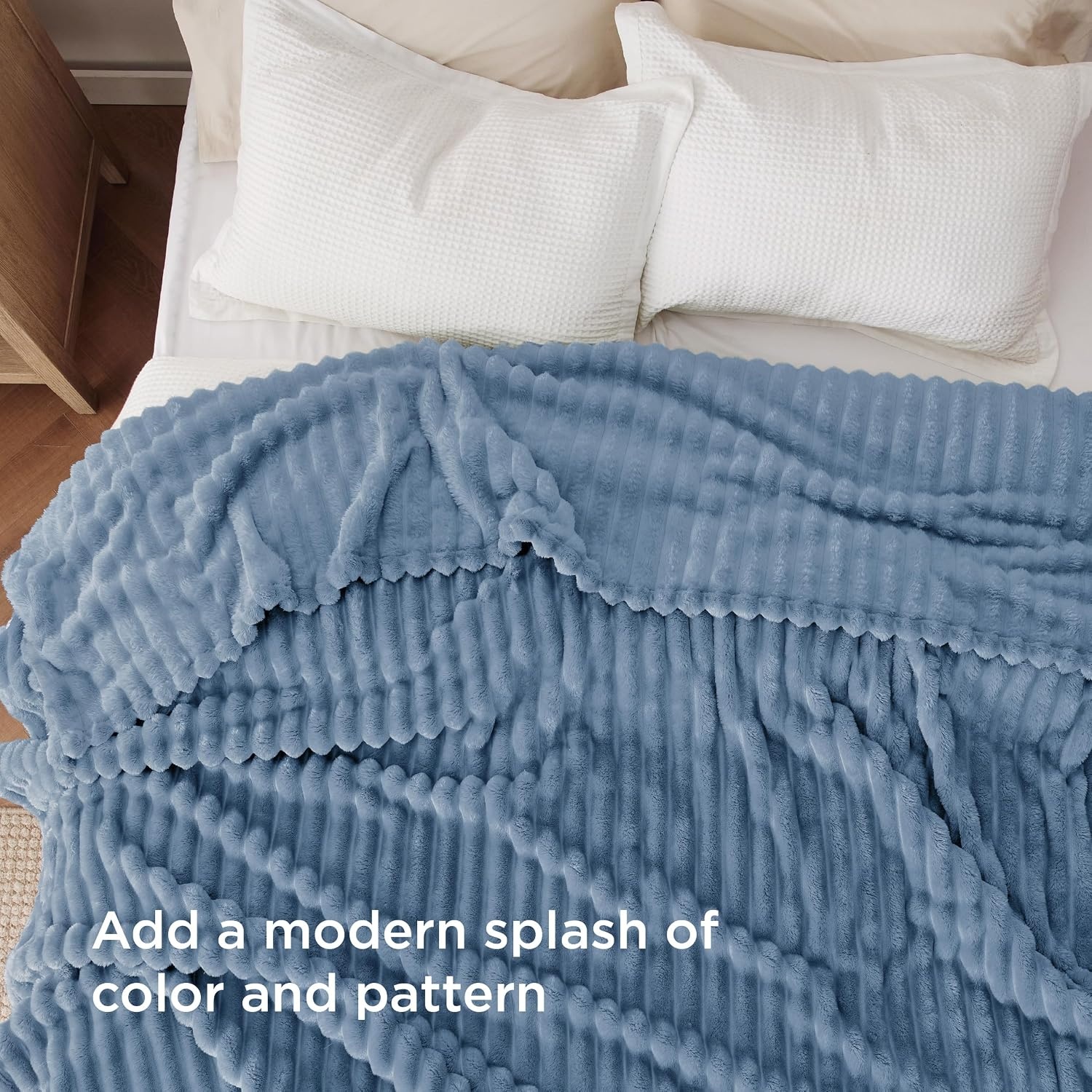 image:imageBedsure Soft Cozy Twin XL Blanket for Bed College Dorm Off White 66x90 Birthday Gifts for Women Mom Her Warm Lightweight Cozy Fluffy Throw Blanket Sofa Dorm Room Home Decor Machine WashableBlue
