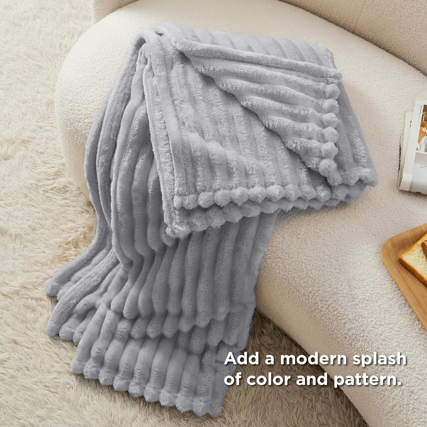 image:imageBedsure Soft Cozy Twin XL Blanket for Bed College Dorm Off White 66x90 Birthday Gifts for Women Mom Her Warm Lightweight Cozy Fluffy Throw Blanket Sofa Dorm Room Home Decor Machine WashableLight Grey