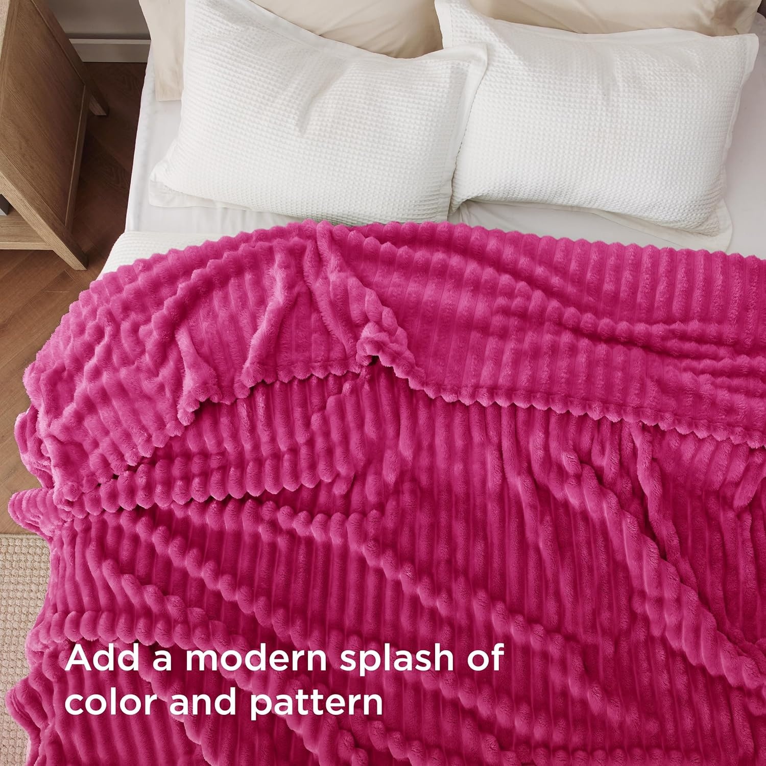 image:imageBedsure Soft Cozy Twin XL Blanket for Bed College Dorm Off White 66x90 Birthday Gifts for Women Mom Her Warm Lightweight Cozy Fluffy Throw Blanket Sofa Dorm Room Home Decor Machine WashableHot Pink