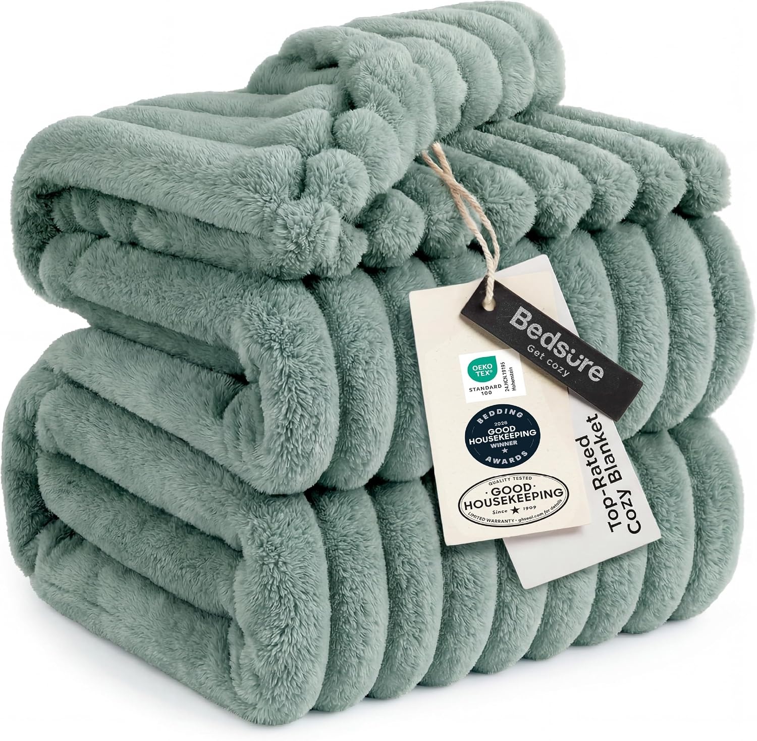image:imageBedsure Soft Cozy Twin XL Blanket for Bed College Dorm Off White 66x90 Birthday Gifts for Women Mom Her Warm Lightweight Cozy Fluffy Throw Blanket Sofa Dorm Room Home Decor Machine WashableSage Green