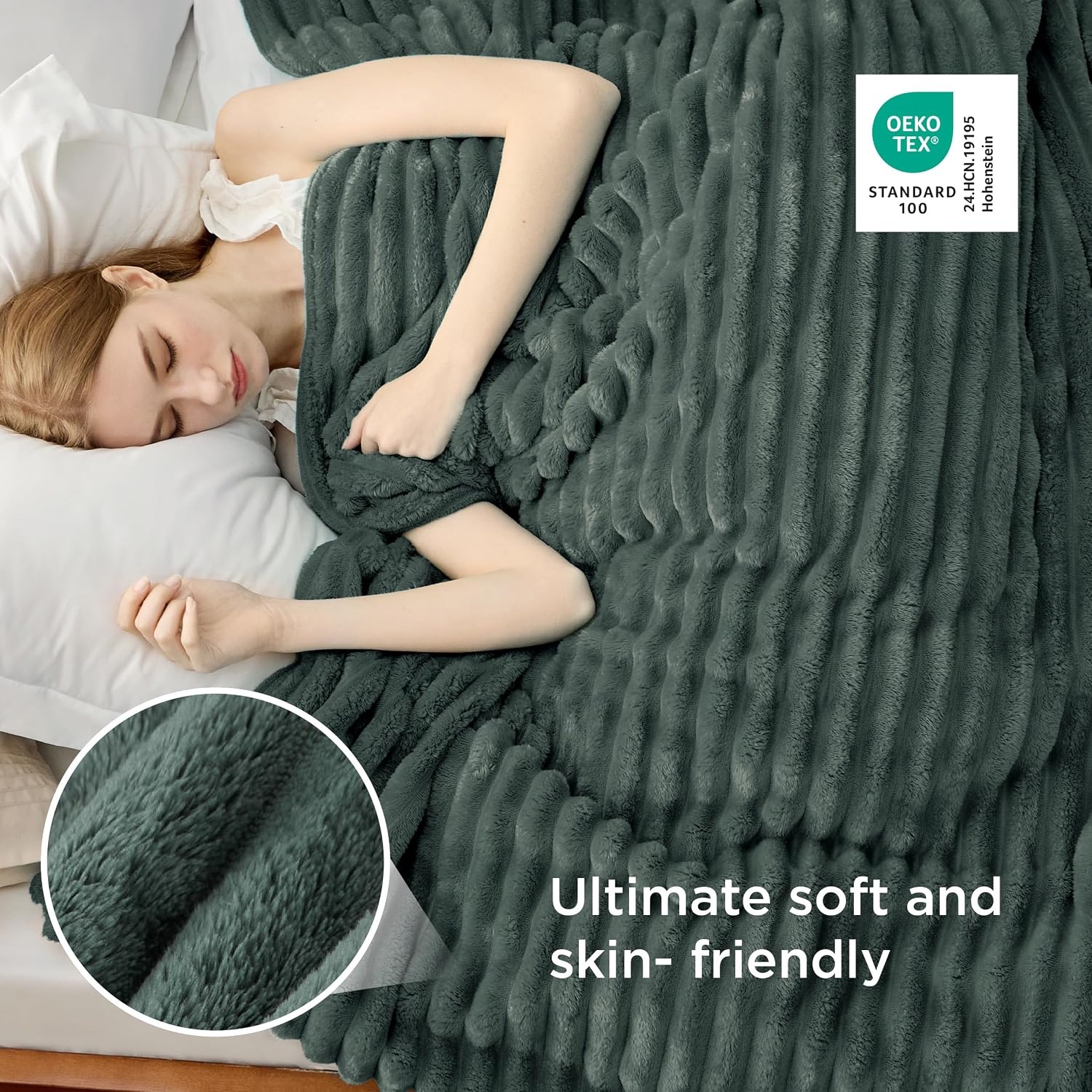 image:imageBedsure Soft Cozy Twin XL Blanket for Bed College Dorm Off White 66x90 Birthday Gifts for Women Mom Her Warm Lightweight Cozy Fluffy Throw Blanket Sofa Dorm Room Home Decor Machine WashableMallard Green