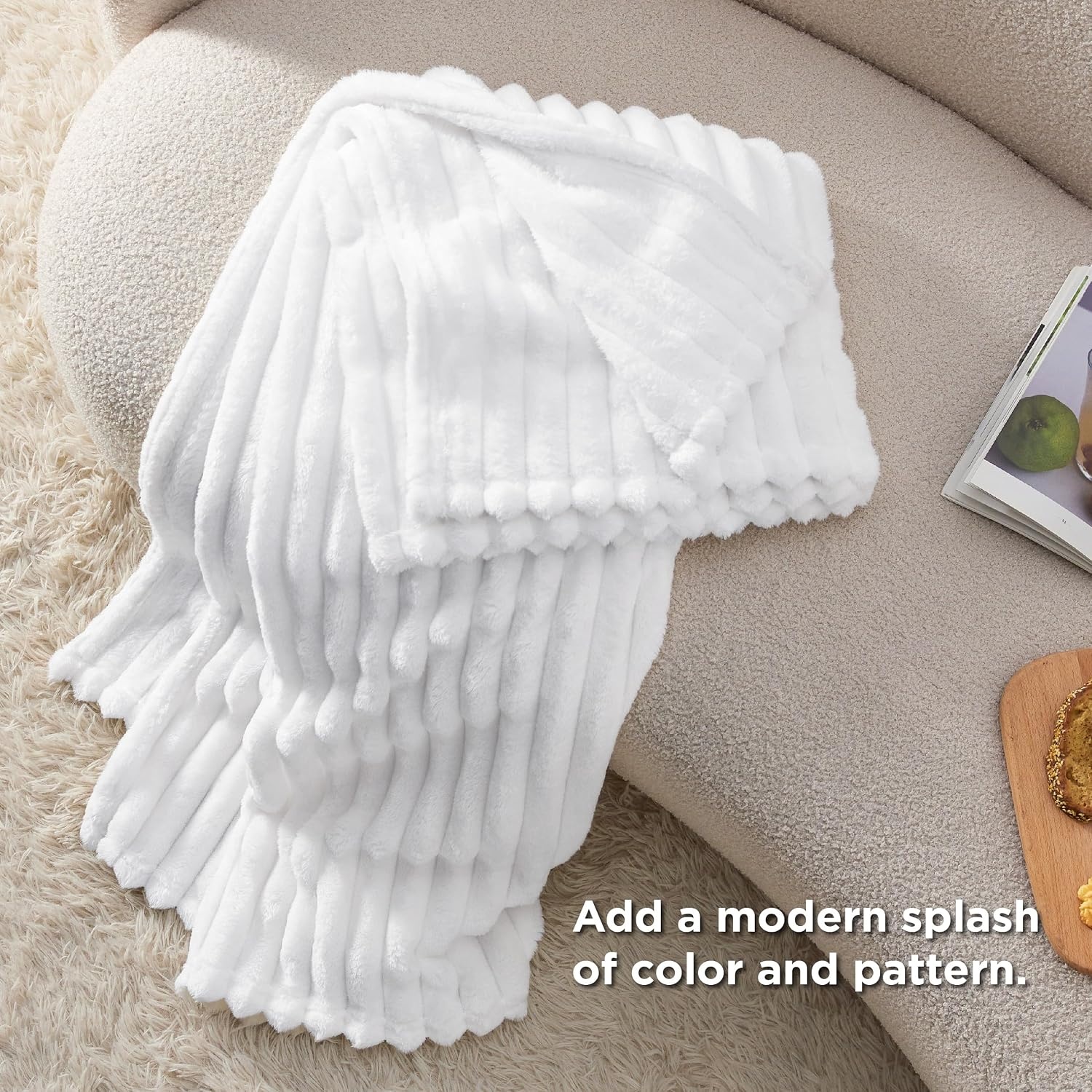 image:imageBedsure Soft Cozy Twin XL Blanket for Bed College Dorm Off White 66x90 Birthday Gifts for Women Mom Her Warm Lightweight Cozy Fluffy Throw Blanket Sofa Dorm Room Home Decor Machine WashableBright White