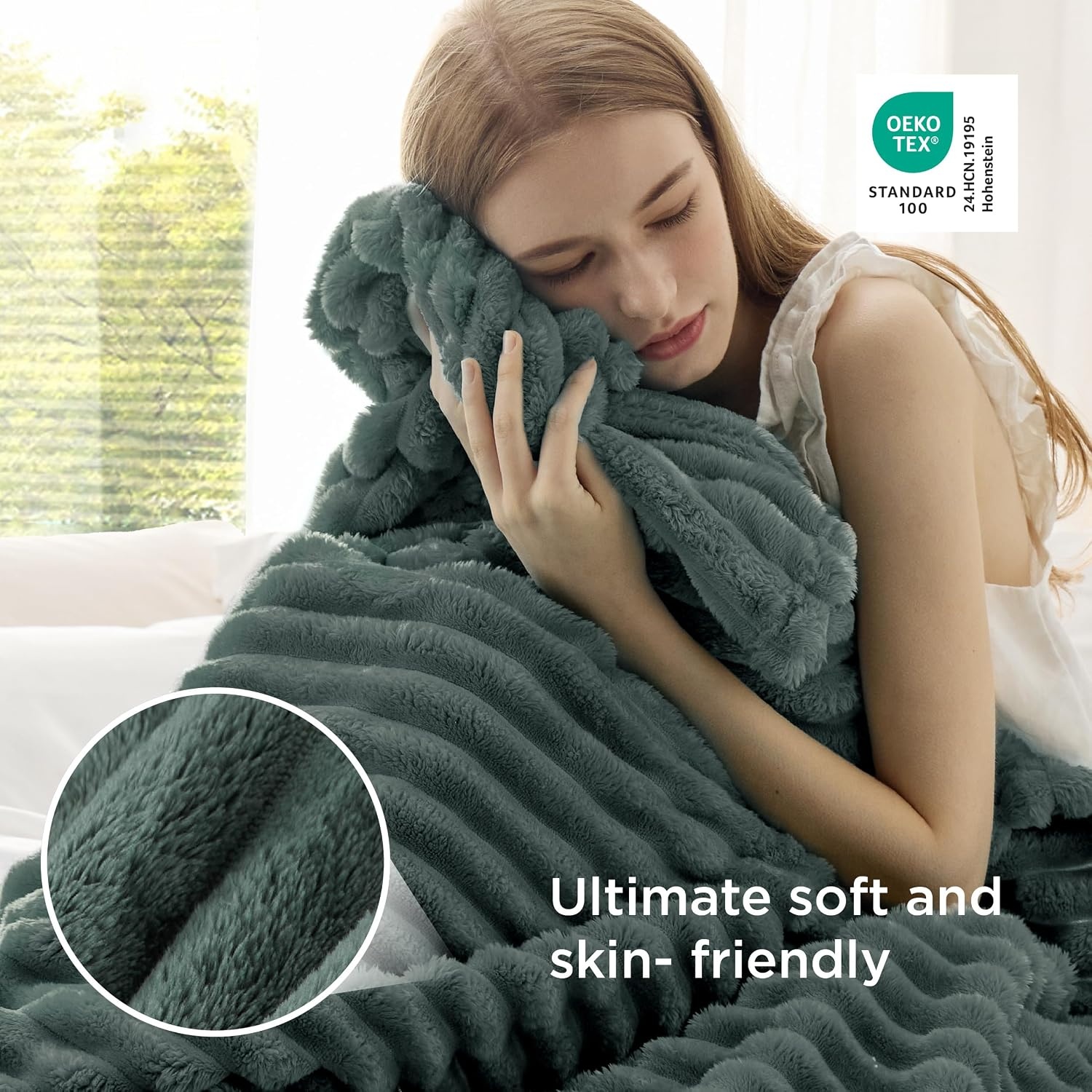 image:imageBedsure Soft Cozy Twin XL Blanket for Bed College Dorm Off White 66x90 Birthday Gifts for Women Mom Her Warm Lightweight Cozy Fluffy Throw Blanket Sofa Dorm Room Home Decor Machine WashableMallard Green