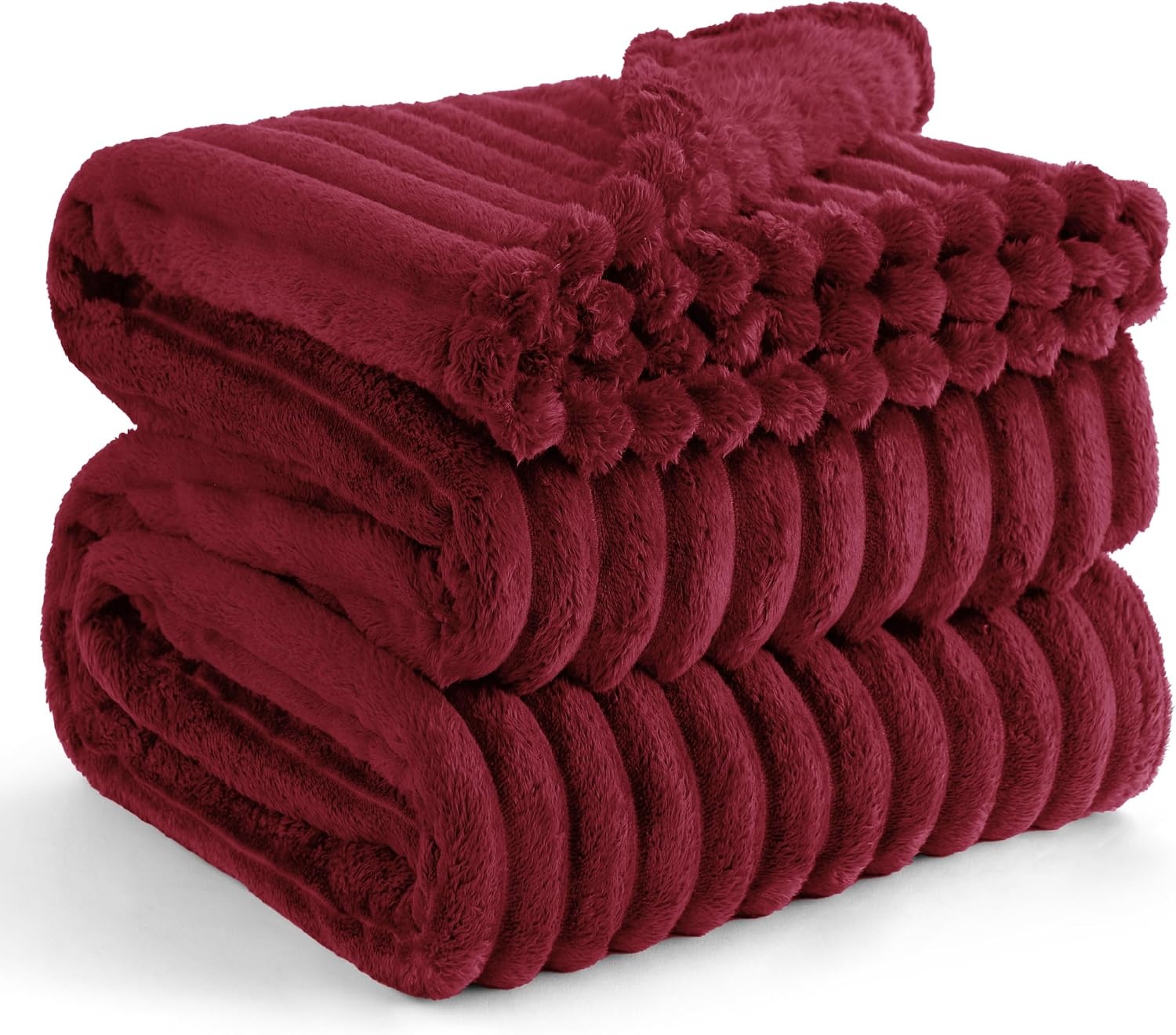 image:imageBedsure Soft Cozy Twin XL Blanket for Bed College Dorm Off White 66x90 Birthday Gifts for Women Mom Her Warm Lightweight Cozy Fluffy Throw Blanket Sofa Dorm Room Home Decor Machine WashableDeep Red