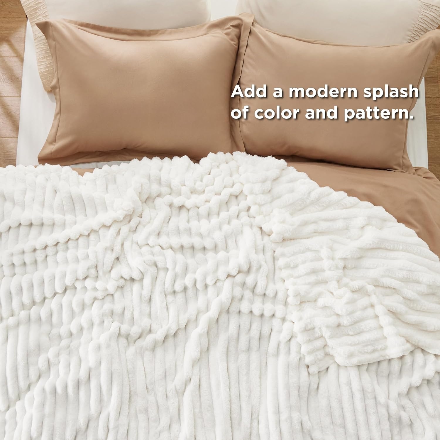 image:imageBedsure Soft Cozy Twin XL Blanket for Bed College Dorm Off White 66x90 Birthday Gifts for Women Mom Her Warm Lightweight Cozy Fluffy Throw Blanket Sofa Dorm Room Home Decor Machine WashableOff White