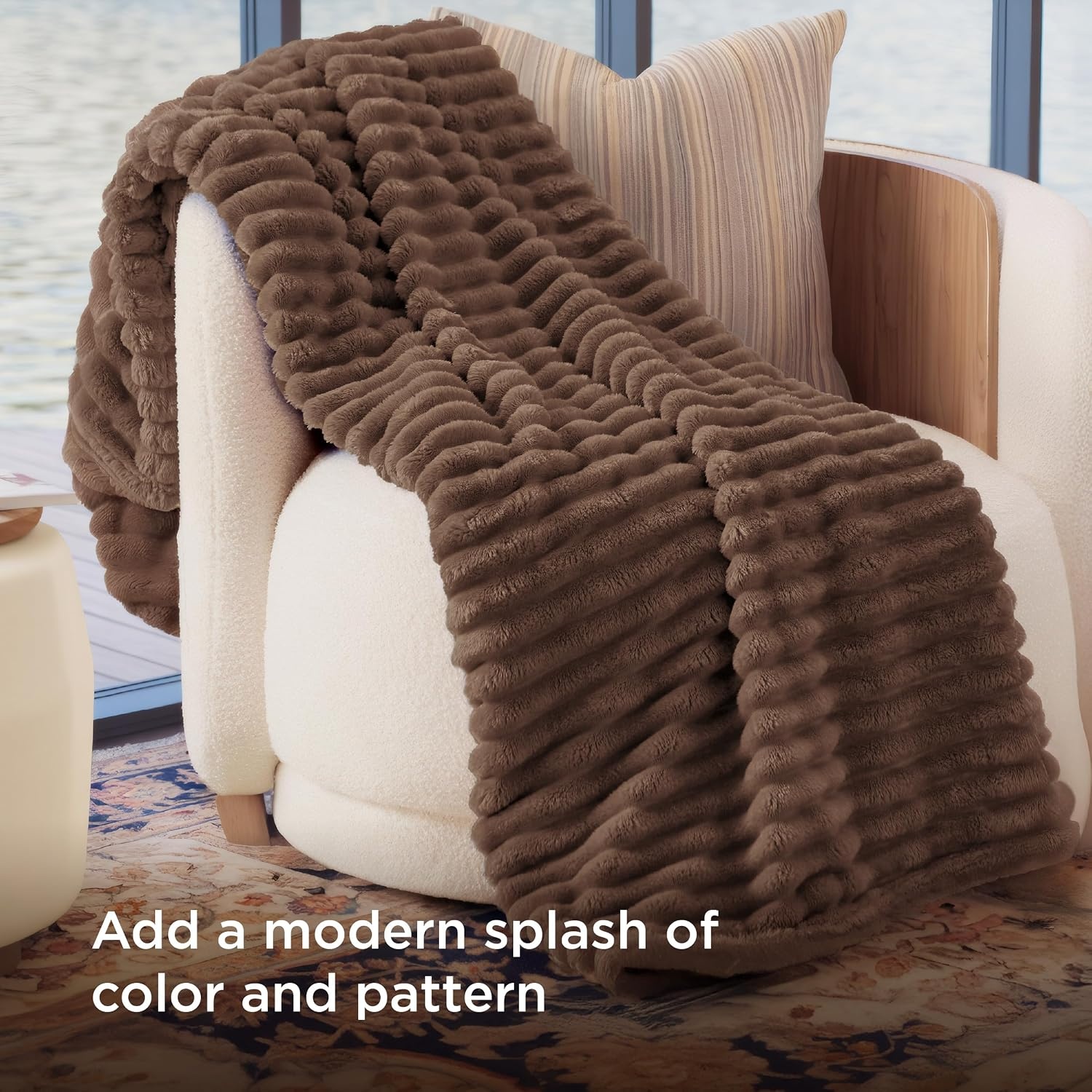 image:imageBedsure Soft Cozy Twin XL Blanket for Bed College Dorm Off White 66x90 Birthday Gifts for Women Mom Her Warm Lightweight Cozy Fluffy Throw Blanket Sofa Dorm Room Home Decor Machine WashableBrown