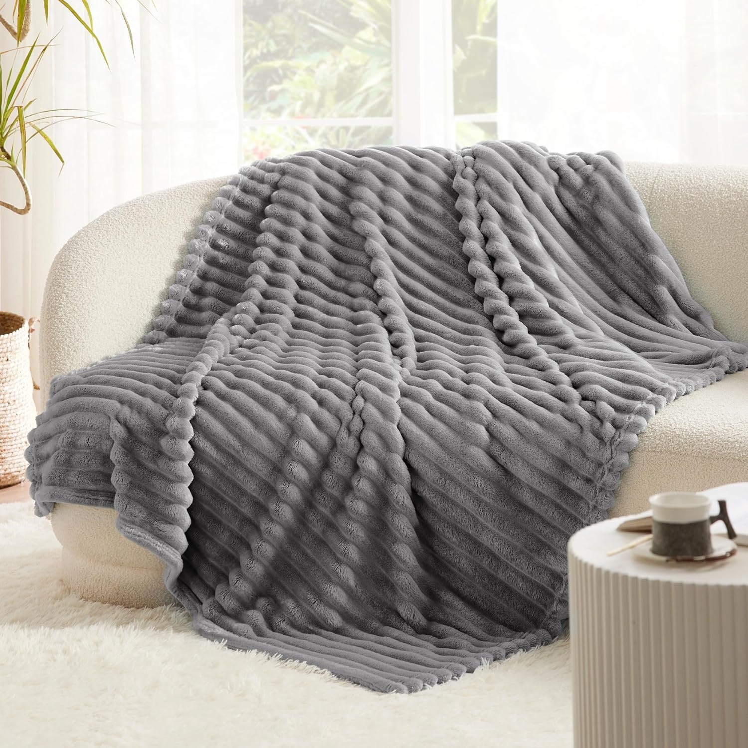 image:imageBedsure Soft Cozy Twin XL Blanket for Bed College Dorm Off White 66x90 Birthday Gifts for Women Mom Her Warm Lightweight Cozy Fluffy Throw Blanket Sofa Dorm Room Home Decor Machine WashableFrost Gray