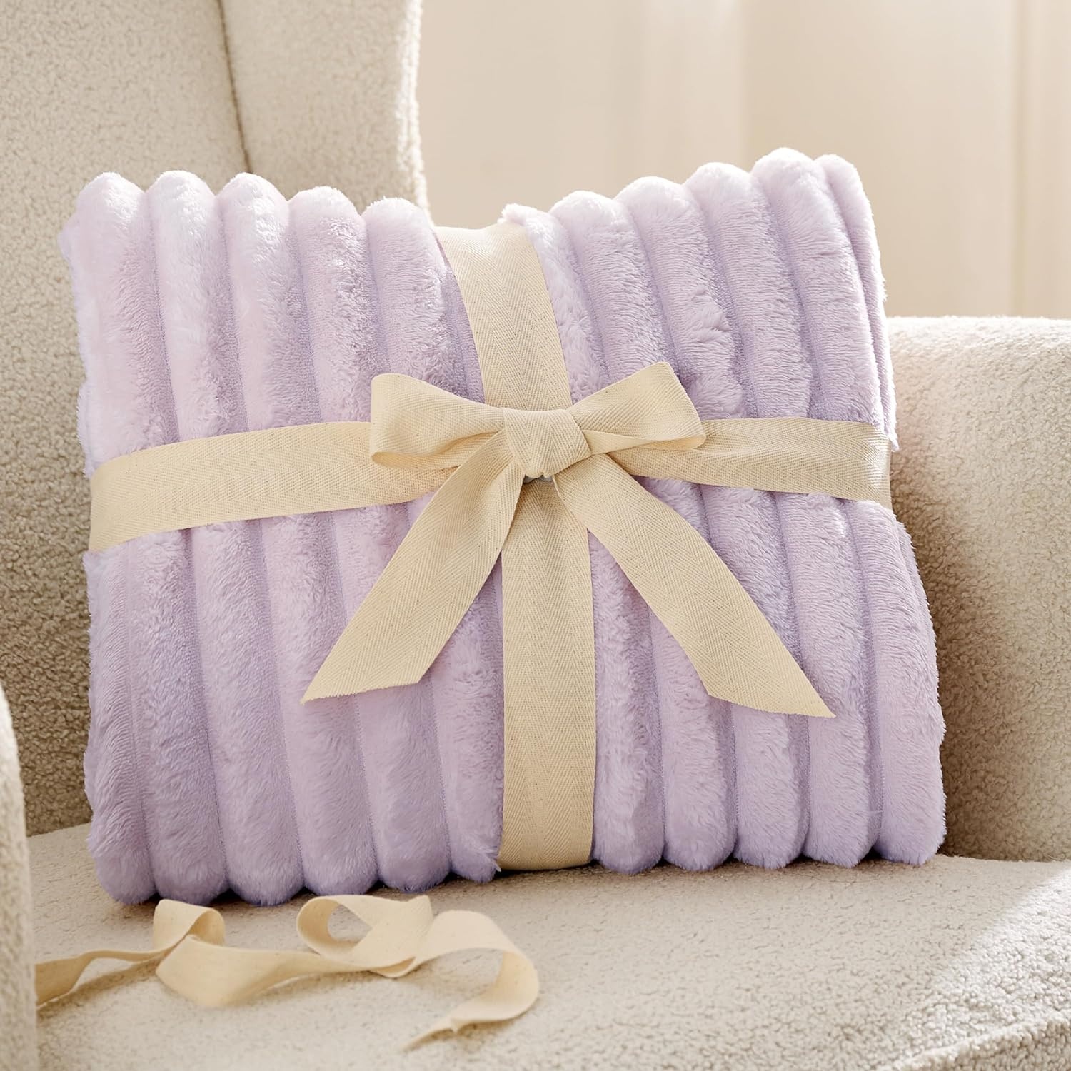 image:imageBedsure Soft Cozy Twin XL Blanket for Bed College Dorm Off White 66x90 Birthday Gifts for Women Mom Her Warm Lightweight Cozy Fluffy Throw Blanket Sofa Dorm Room Home Decor Machine WashableLavender Fog
