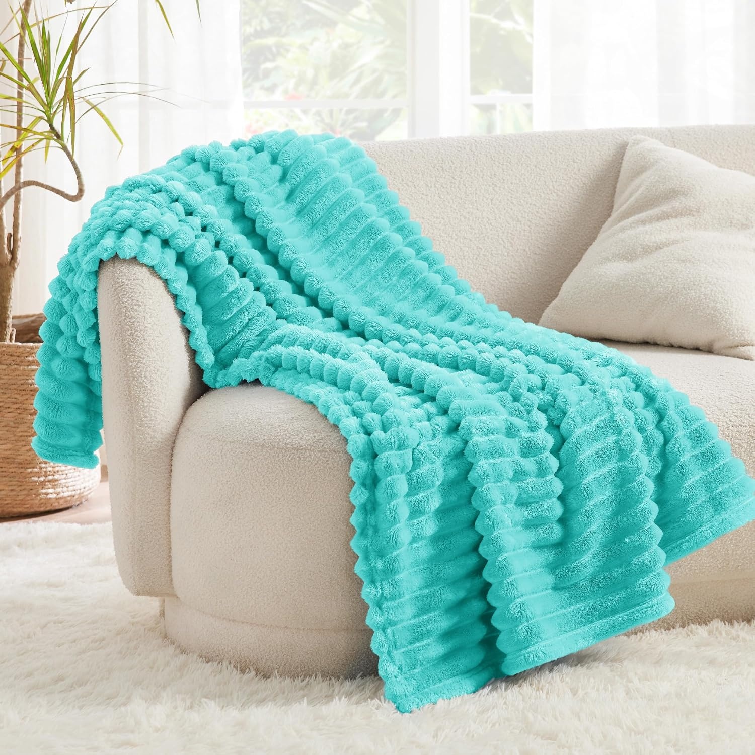 image:imageBedsure Soft Cozy Twin XL Blanket for Bed College Dorm Off White 66x90 Birthday Gifts for Women Mom Her Warm Lightweight Cozy Fluffy Throw Blanket Sofa Dorm Room Home Decor Machine WashableBlue Fog