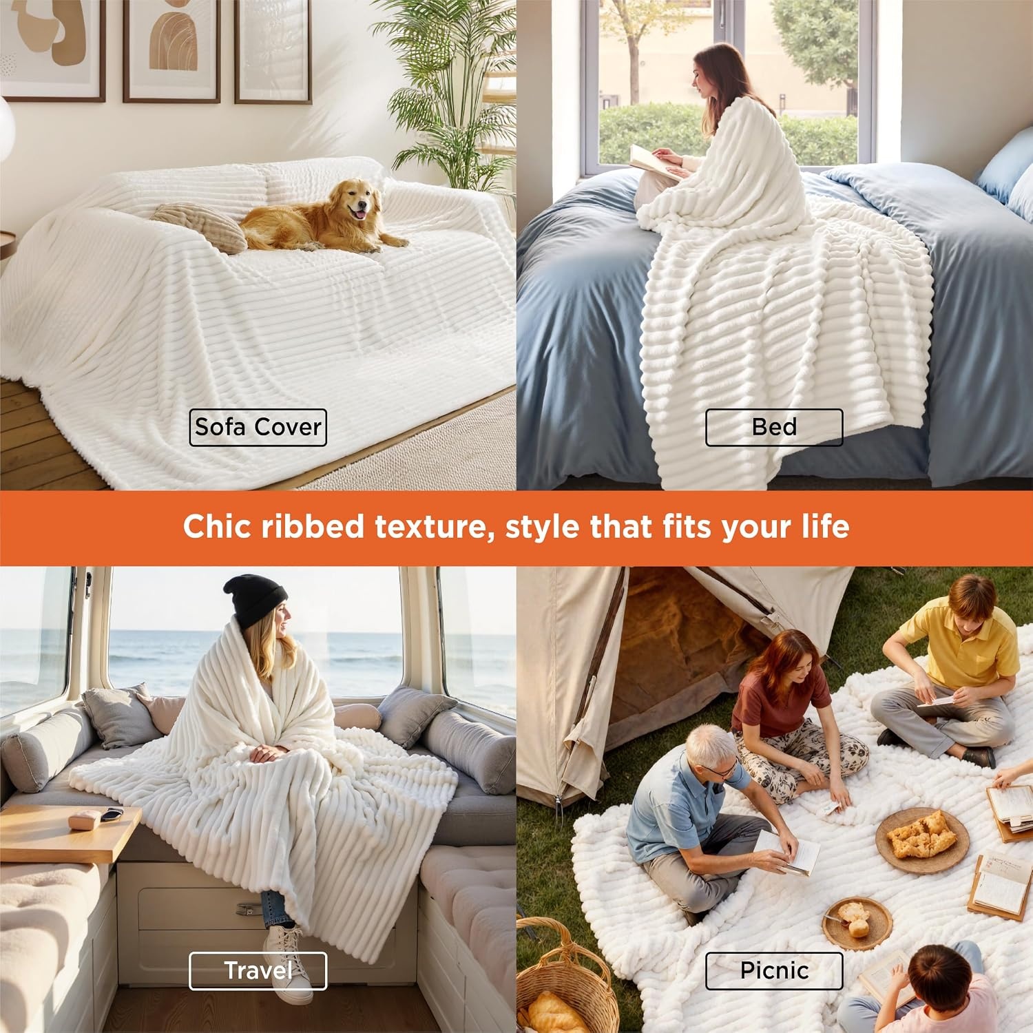 image:imageBedsure Soft Cozy Twin XL Blanket for Bed College Dorm Off White 66x90 Birthday Gifts for Women Mom Her Warm Lightweight Cozy Fluffy Throw Blanket Sofa Dorm Room Home Decor Machine WashableOff White