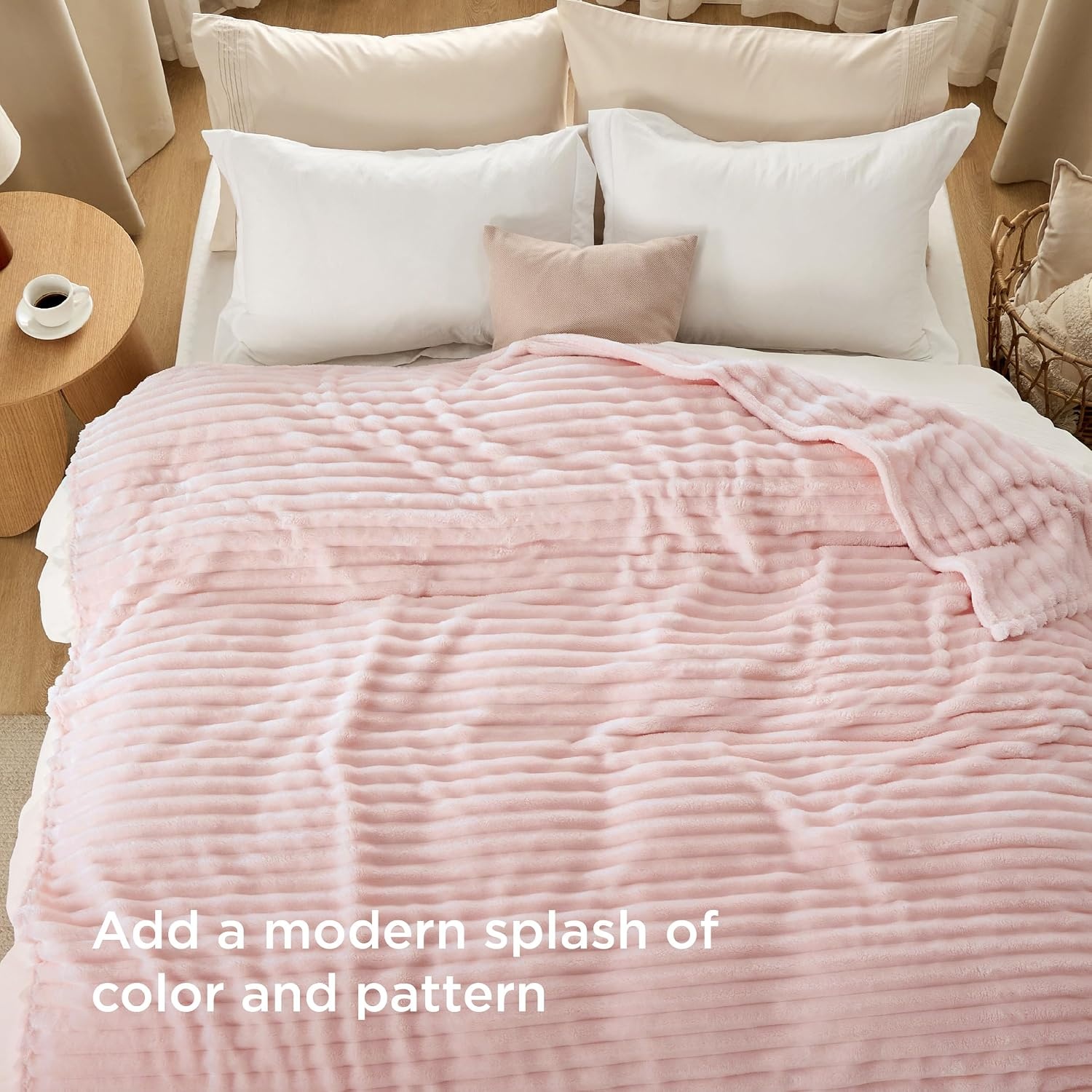 image:imageBedsure Soft Cozy Twin XL Blanket for Bed College Dorm Off White 66x90 Birthday Gifts for Women Mom Her Warm Lightweight Cozy Fluffy Throw Blanket Sofa Dorm Room Home Decor Machine WashableCrystal Pink