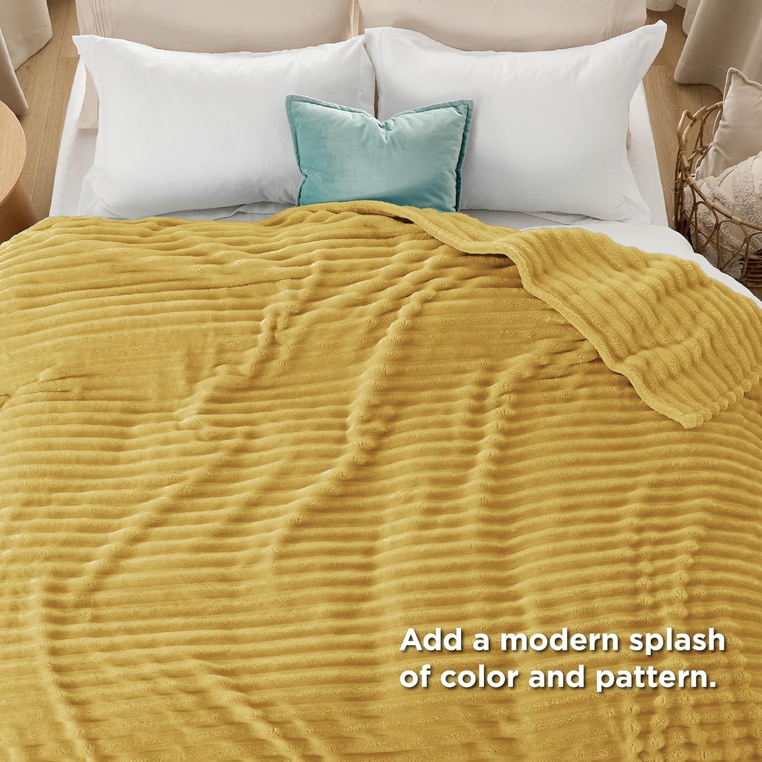 image:imageBedsure Soft Cozy Twin XL Blanket for Bed College Dorm Off White 66x90 Birthday Gifts for Women Mom Her Warm Lightweight Cozy Fluffy Throw Blanket Sofa Dorm Room Home Decor Machine WashableYellow
