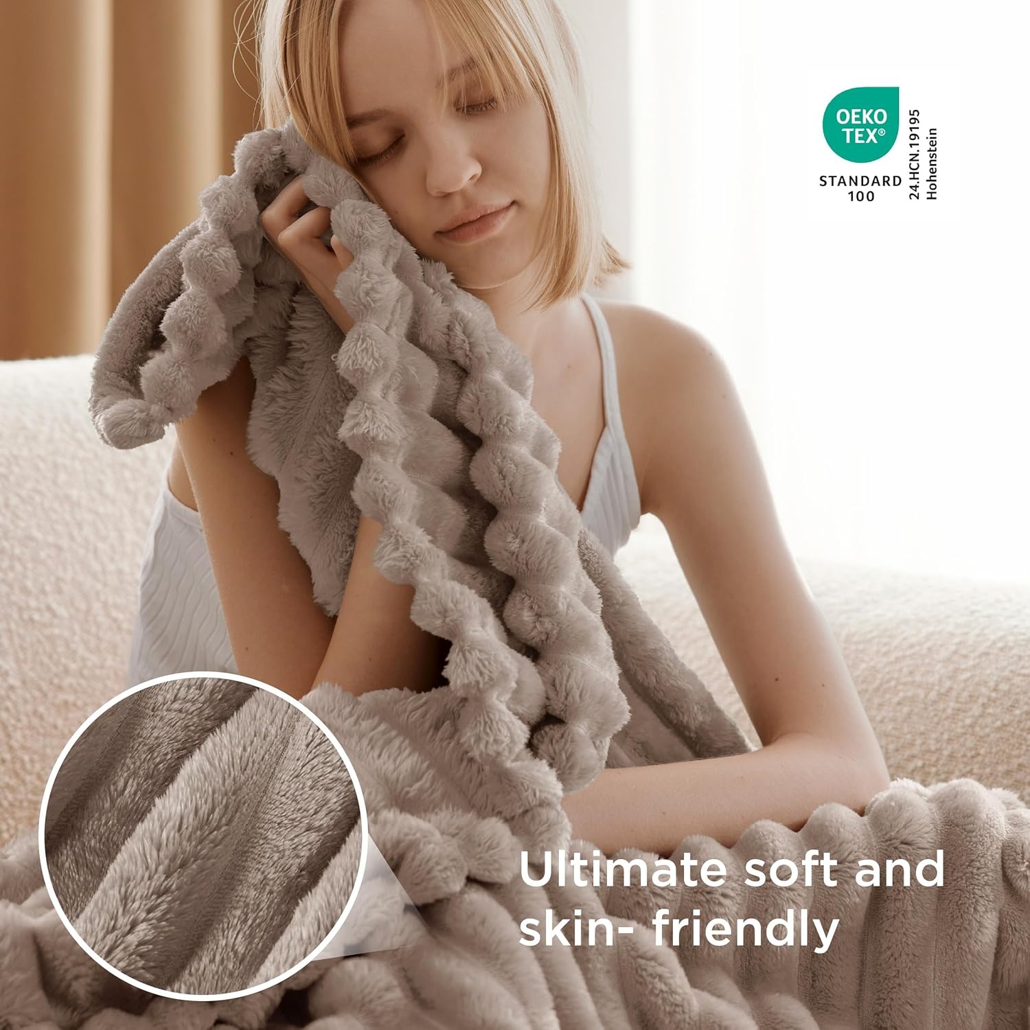 image:imageBedsure Soft Cozy Twin XL Blanket for Bed College Dorm Off White 66x90 Birthday Gifts for Women Mom Her Warm Lightweight Cozy Fluffy Throw Blanket Sofa Dorm Room Home Decor Machine WashableLight Brown